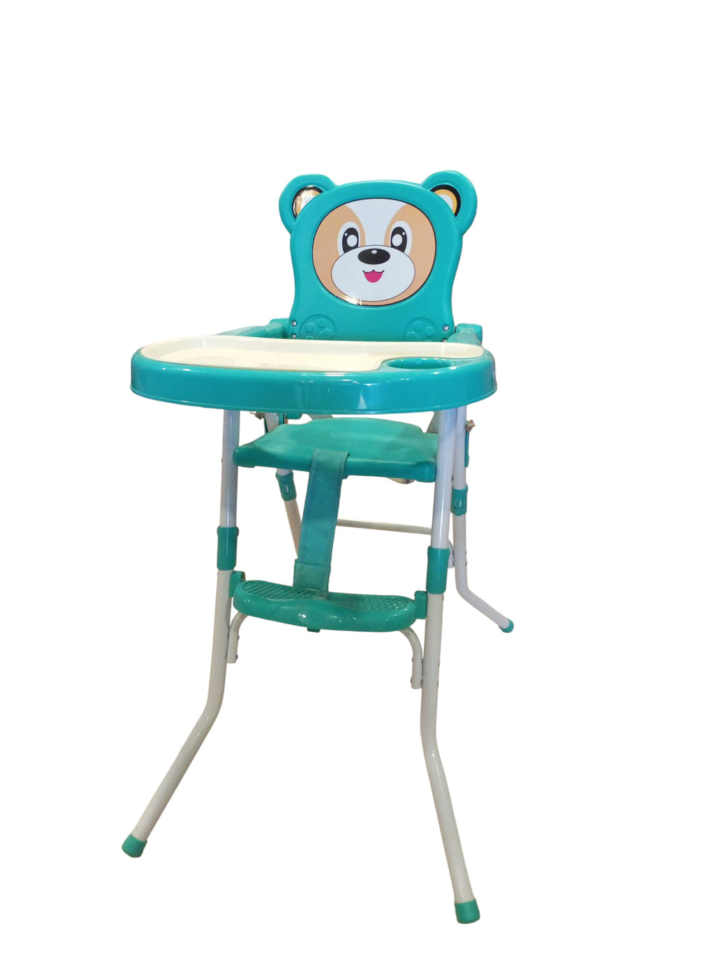 Adorable Bear Hug Baby High Chair with Removable Tray (Teal)