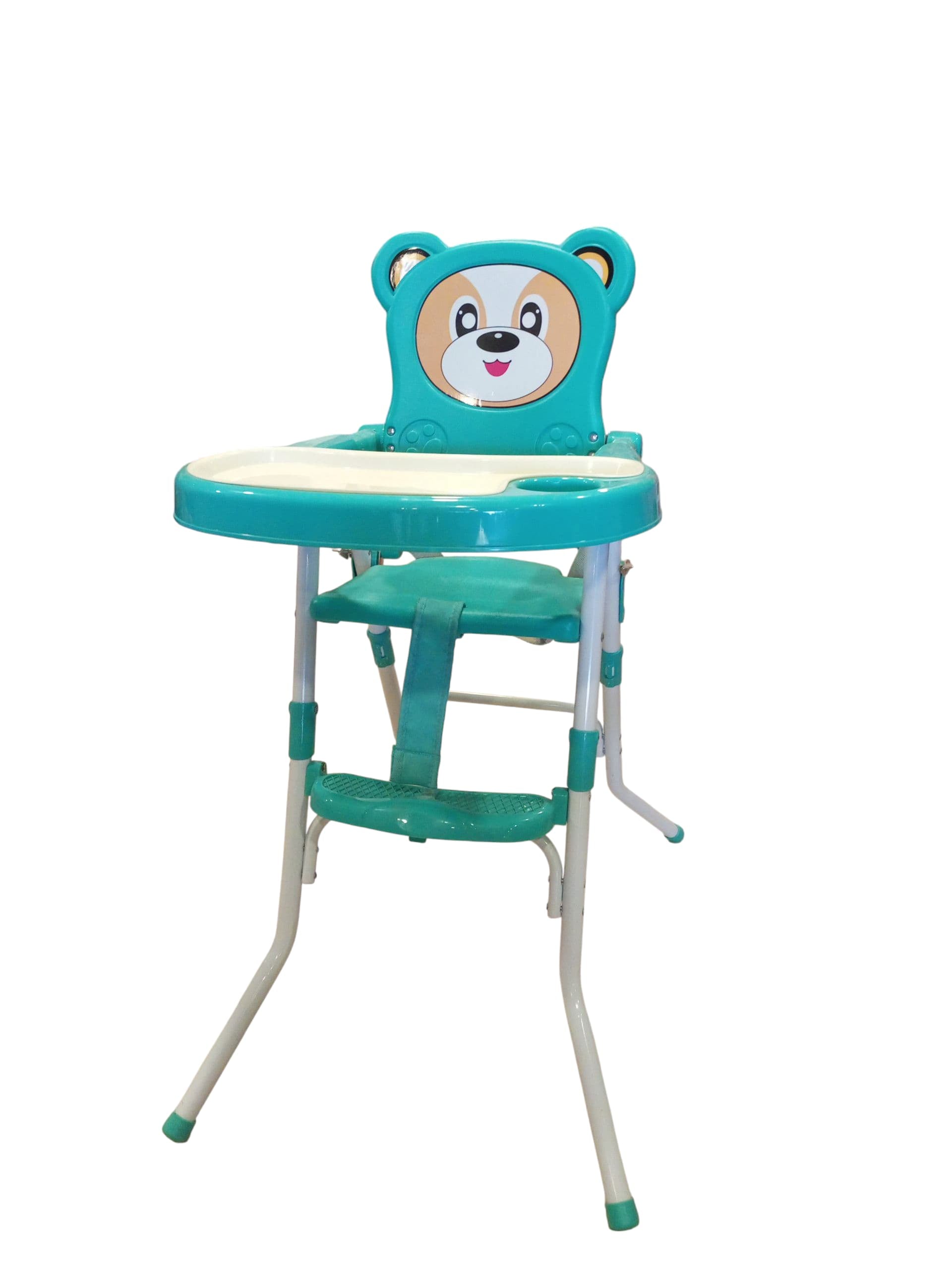 Adorable Bear Hug Baby High Chair with Removable Tray (Teal)