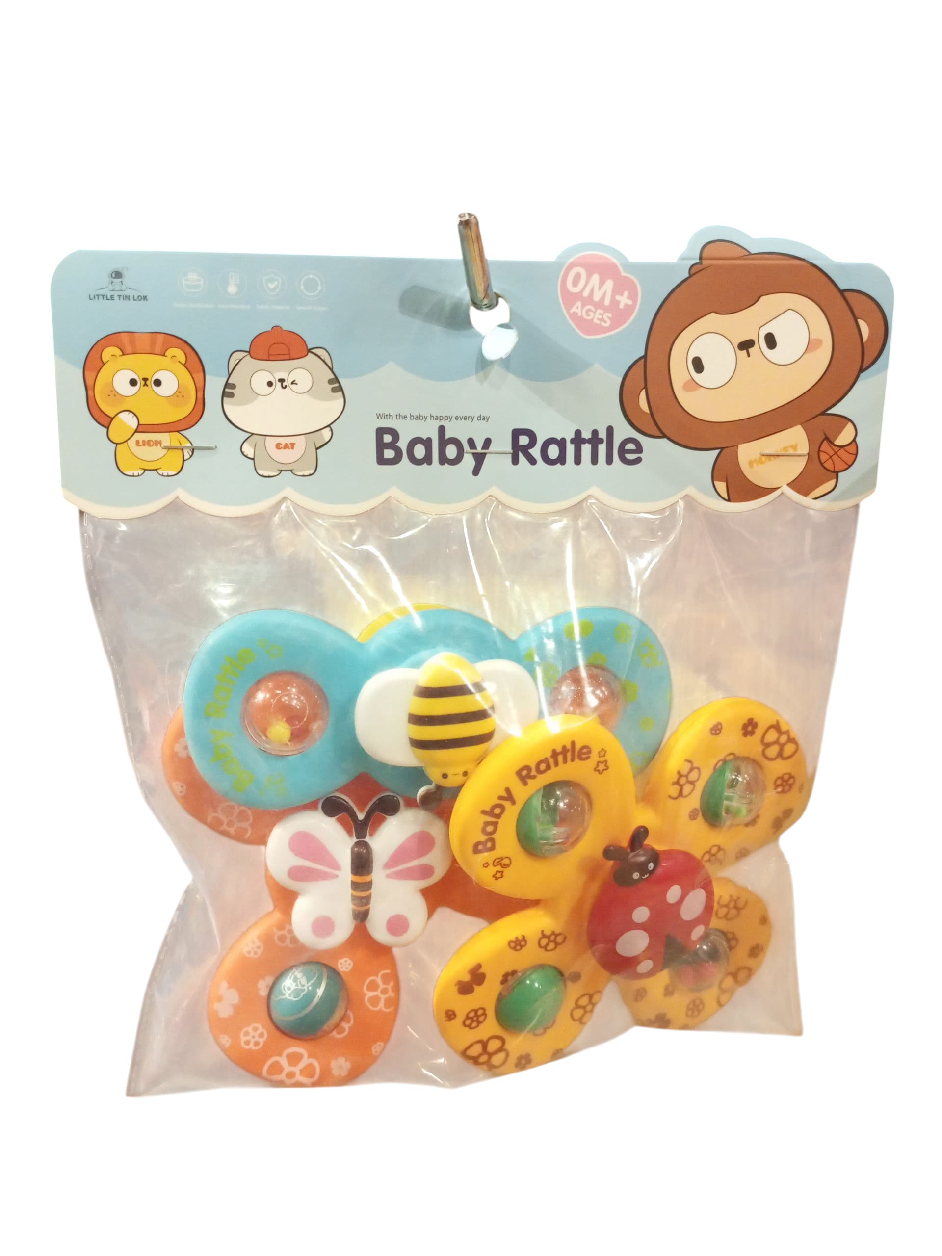 Delight your little one with our vibrant Little Tin Lok Baby Rattle Set