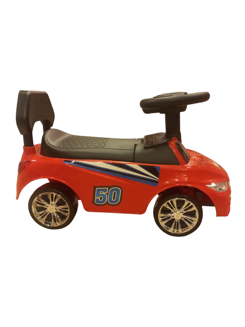 Sporty Electric Kids' 3-Wheel Ride-On Motorcycle with Headlights (Red & Black)