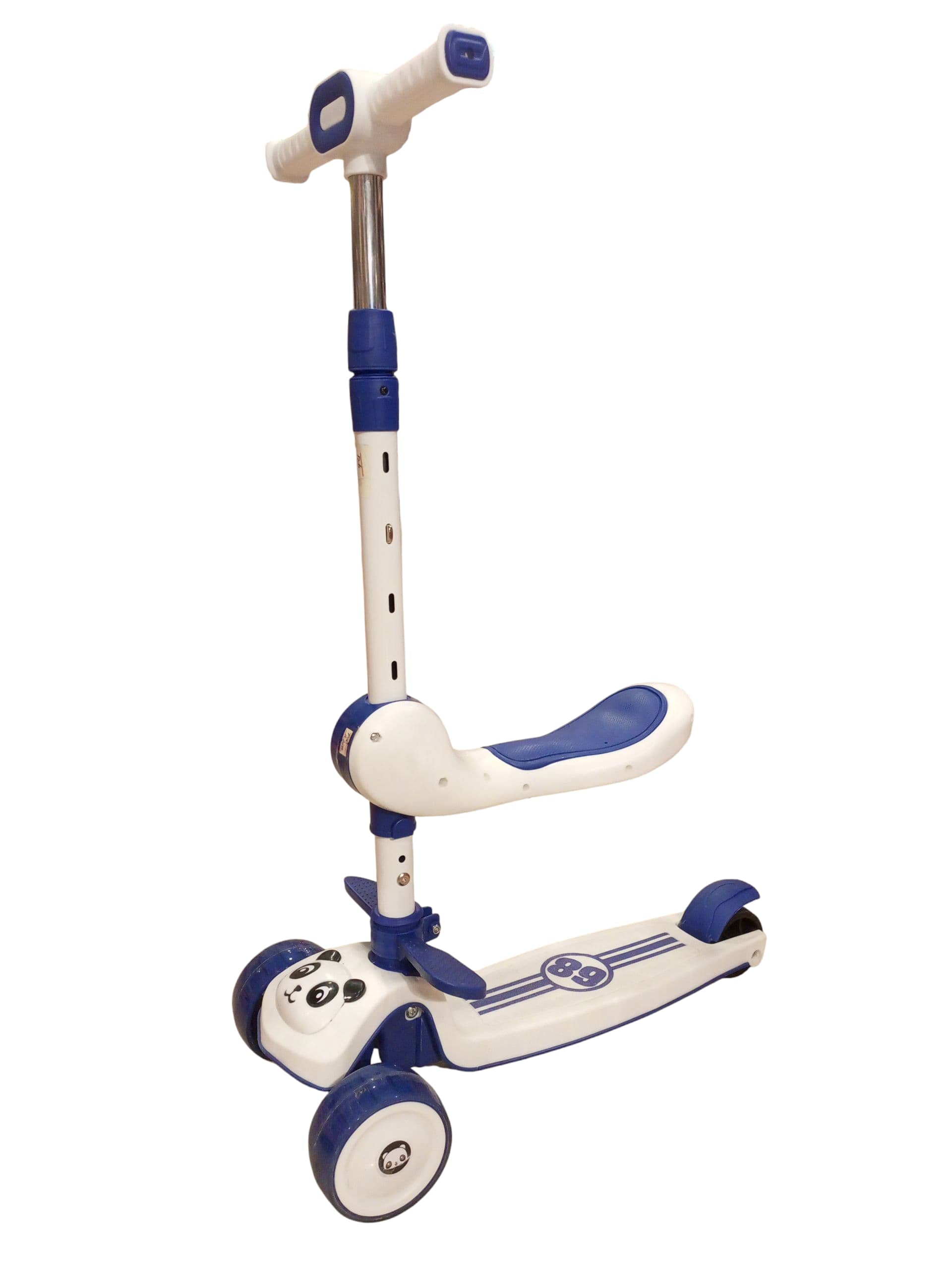 Stable 3-Wheel Kids' Scooter with Adjustable Handlebar & Basket white