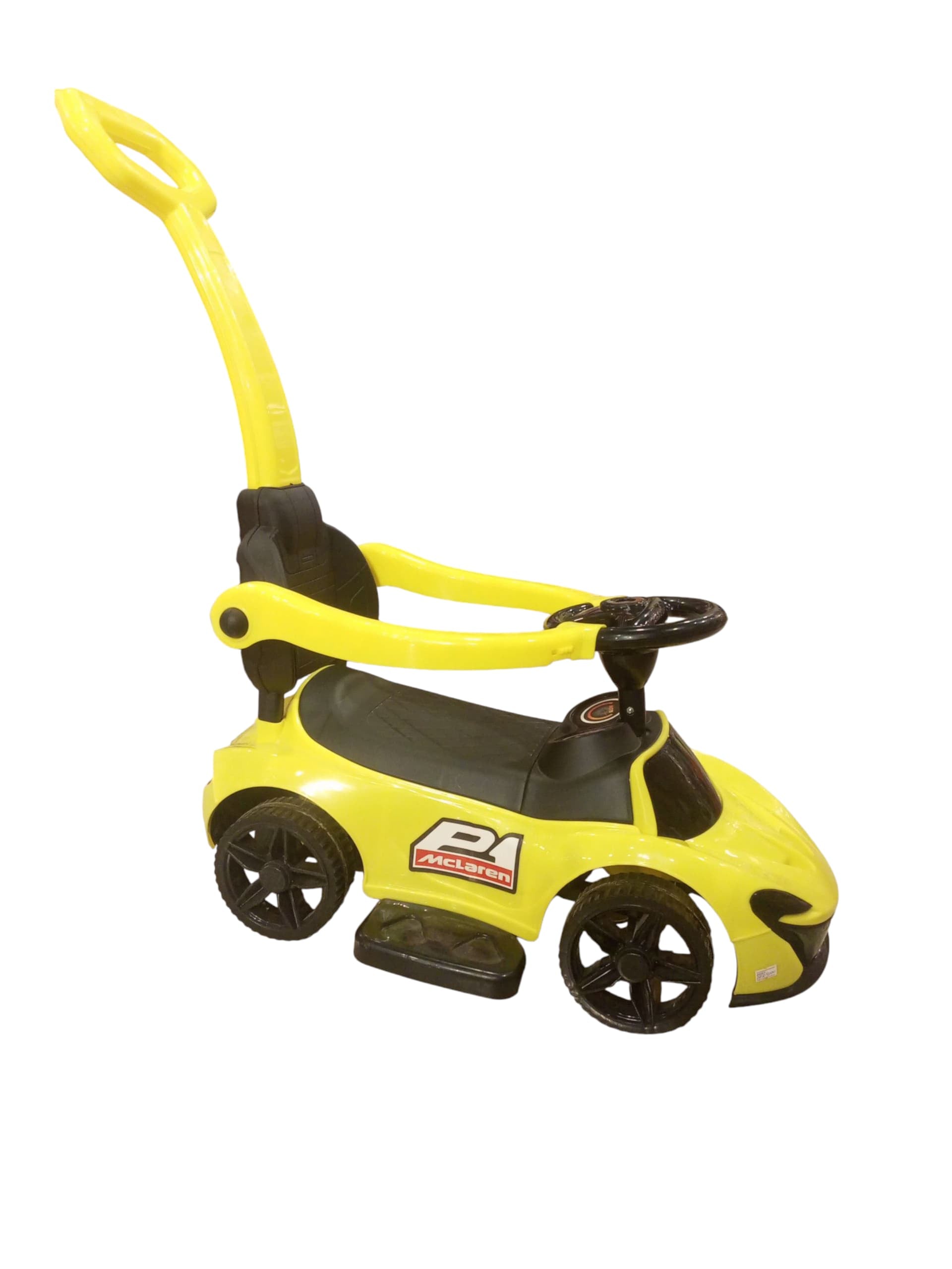2-in-1 Stylish Kids' Push Car & Ride-On with Parent Handle (Yellow)