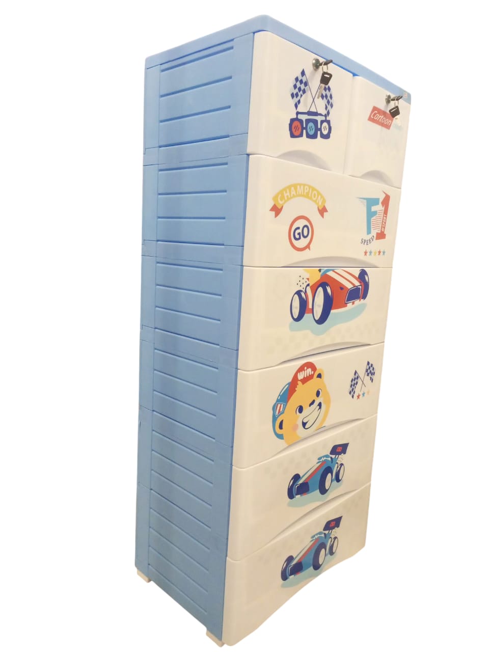 Kids' Storage Cabinet & Wardrobe (6-Door/Drawer Unit)