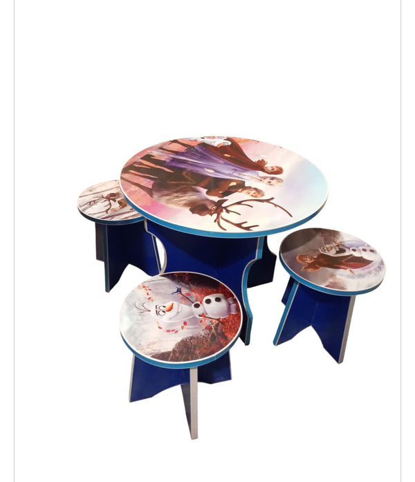 4 stools 1 table toddler study/ play table (Frozen Theme)