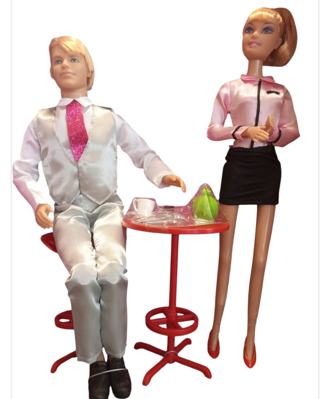 Stylish Fashion Doll Bar Table & Stool Playset with Accessories