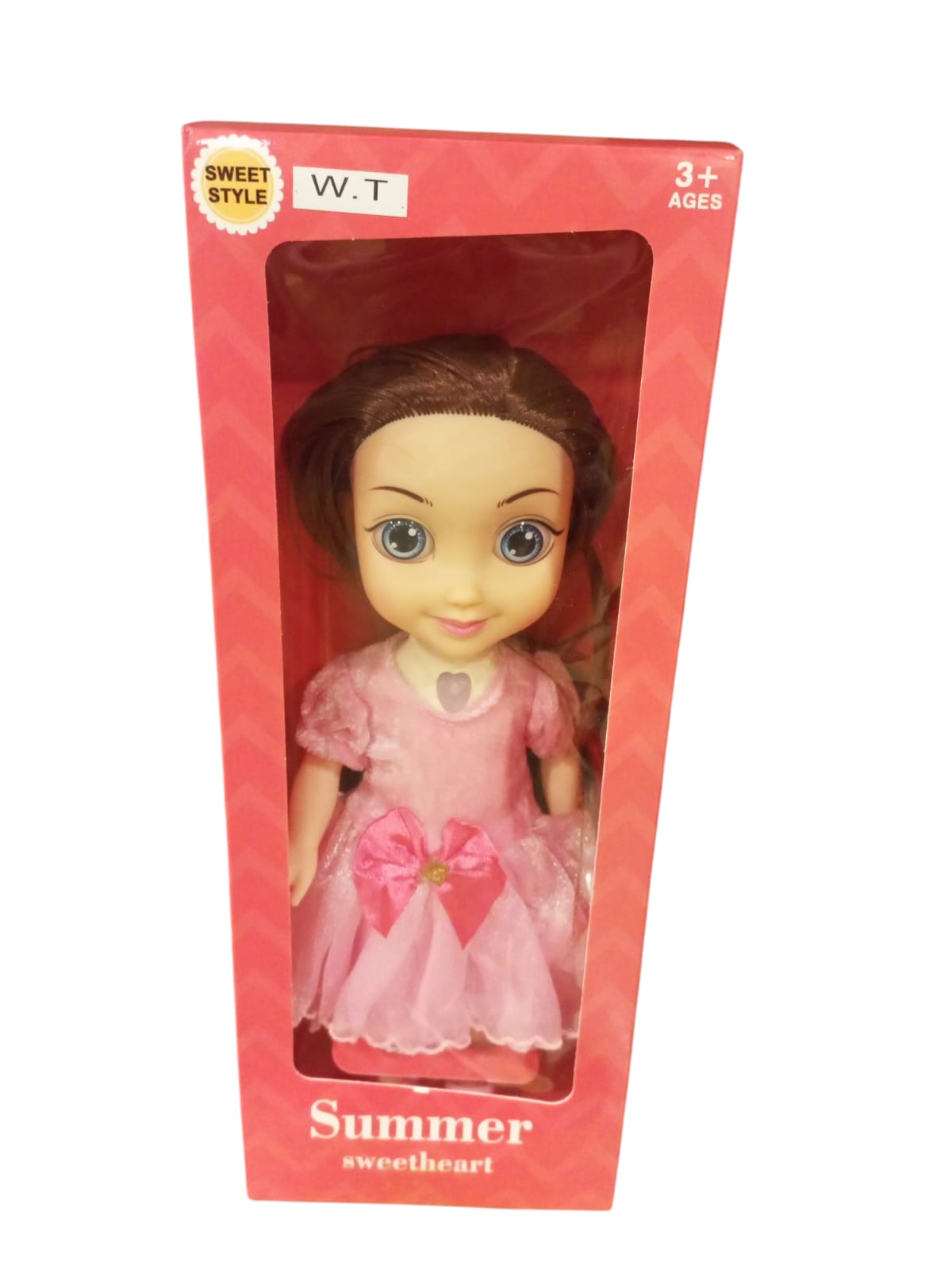 Summer Sweetheart Charming Blonde Baby Doll with Plaid Dress (3+ Ages)