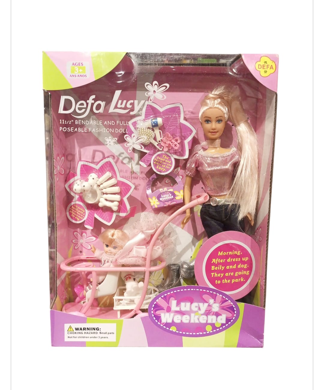 Defa Lucy 11.5" Bendable & Poseable Fashion Doll - Lucy's Weekend Playset (3+ Ages)