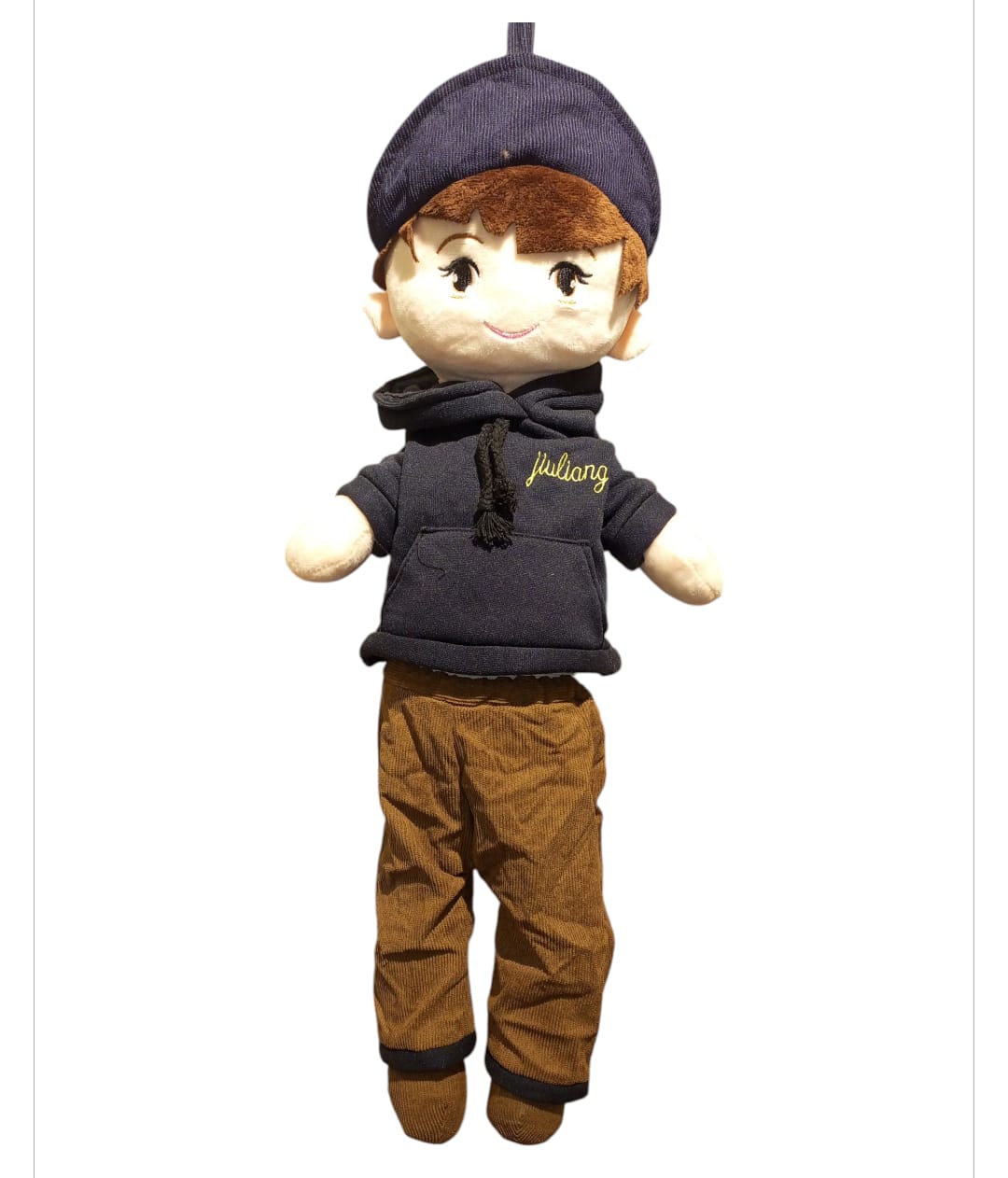 Jiuliang Plush Baby Boy Doll in Hoodie & Corduroy Pants - Soft & Huggable Companion