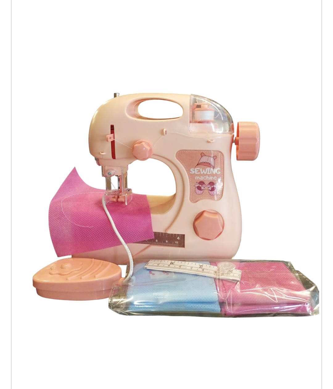 Kids DIY Mini Sewing Machine with Fabric Kit - Perfect for Little Designers