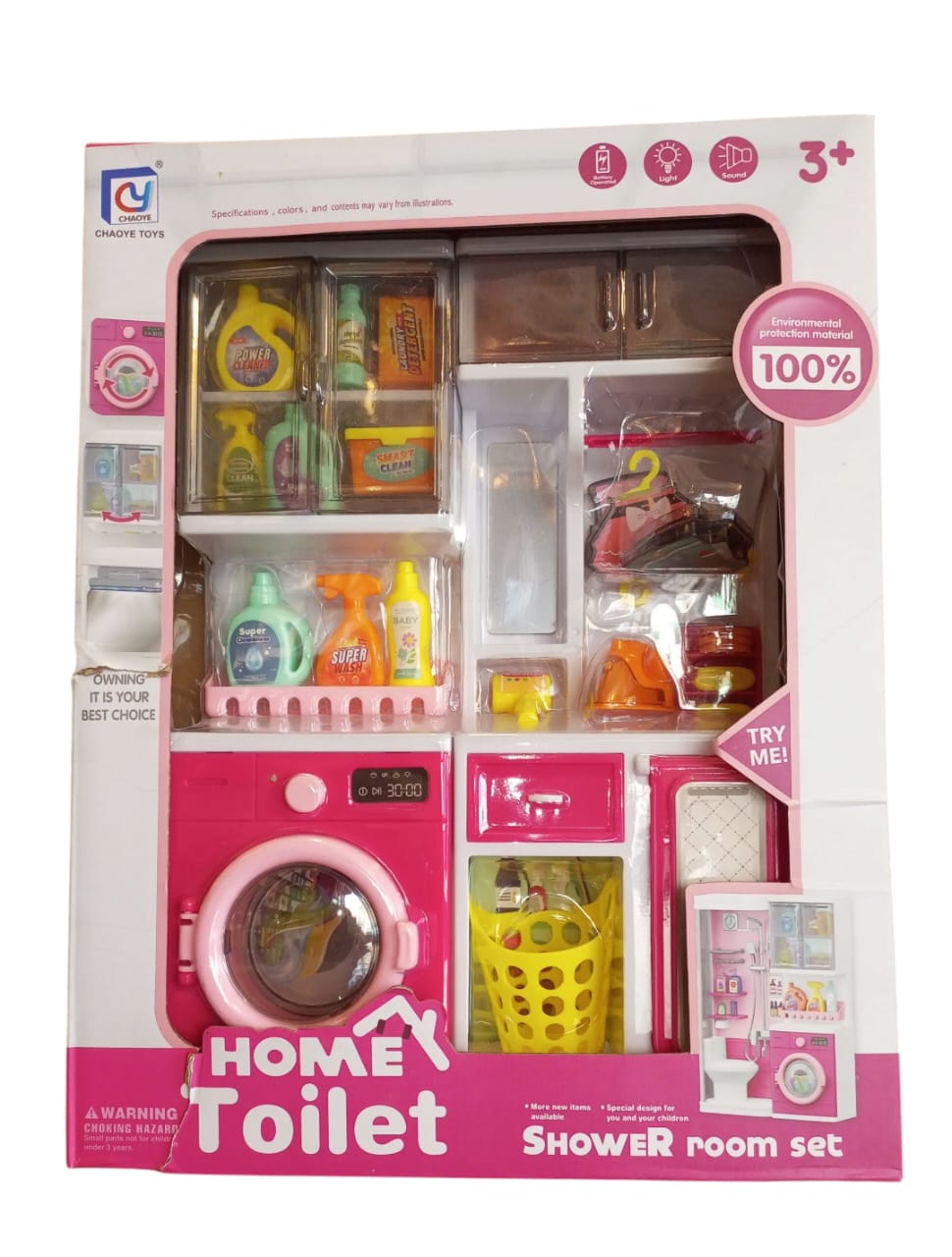 Homey Toilet & Shower Room Playset with Accessories for Dolls (3+ Years)
