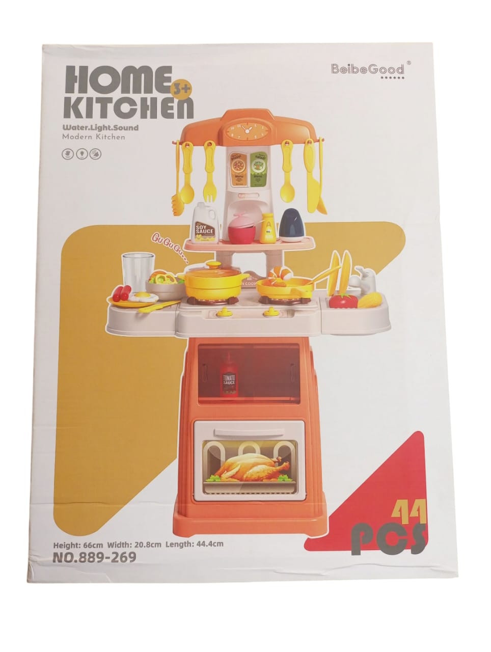 Beibe Good Modern Home Kitchen Playset with Water, Light & Sound (44 Pcs, 3+ Years)