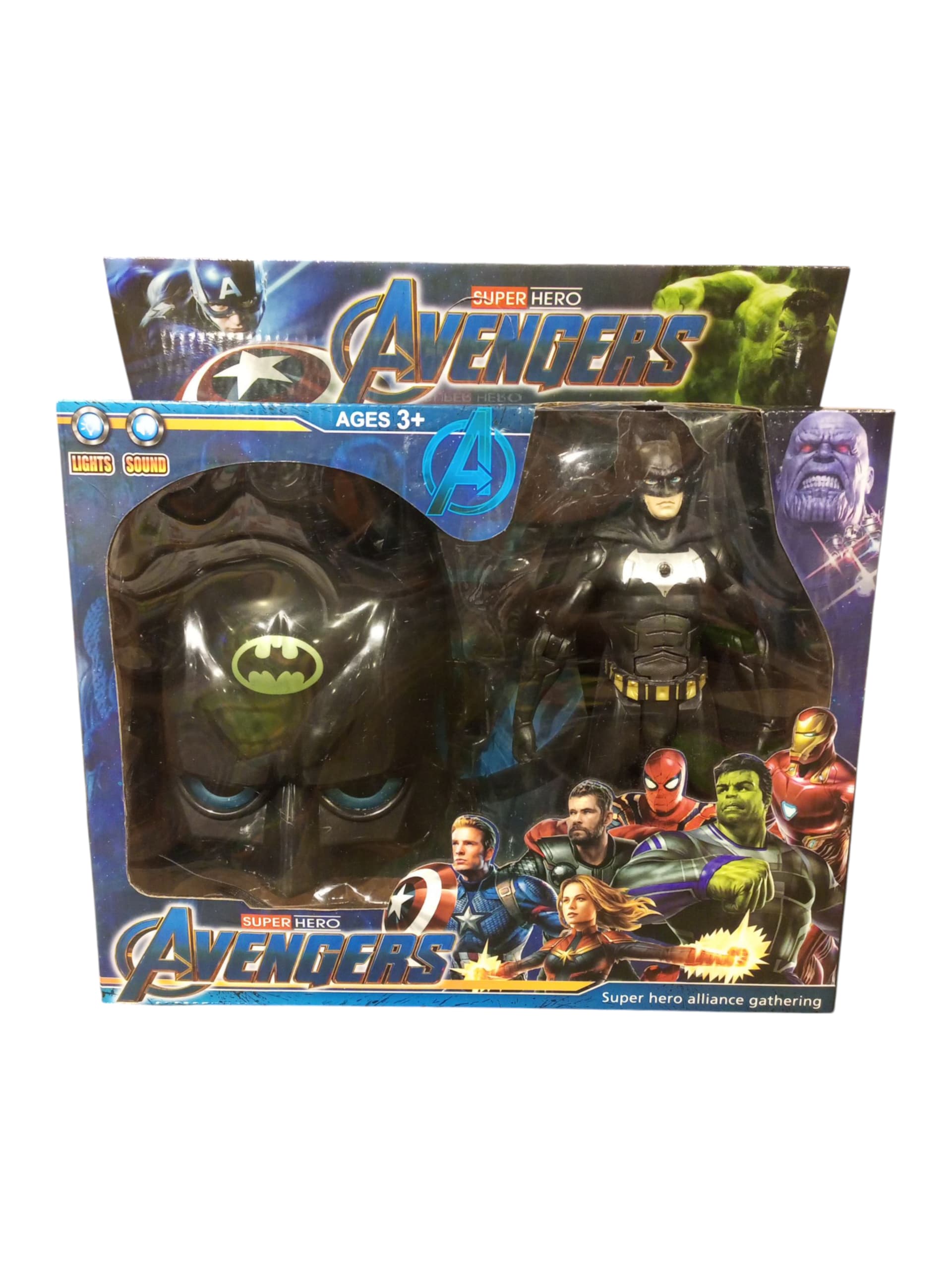 "Super Hero Avengers" Batman & Mask Action Figure Set with Lights and Sound