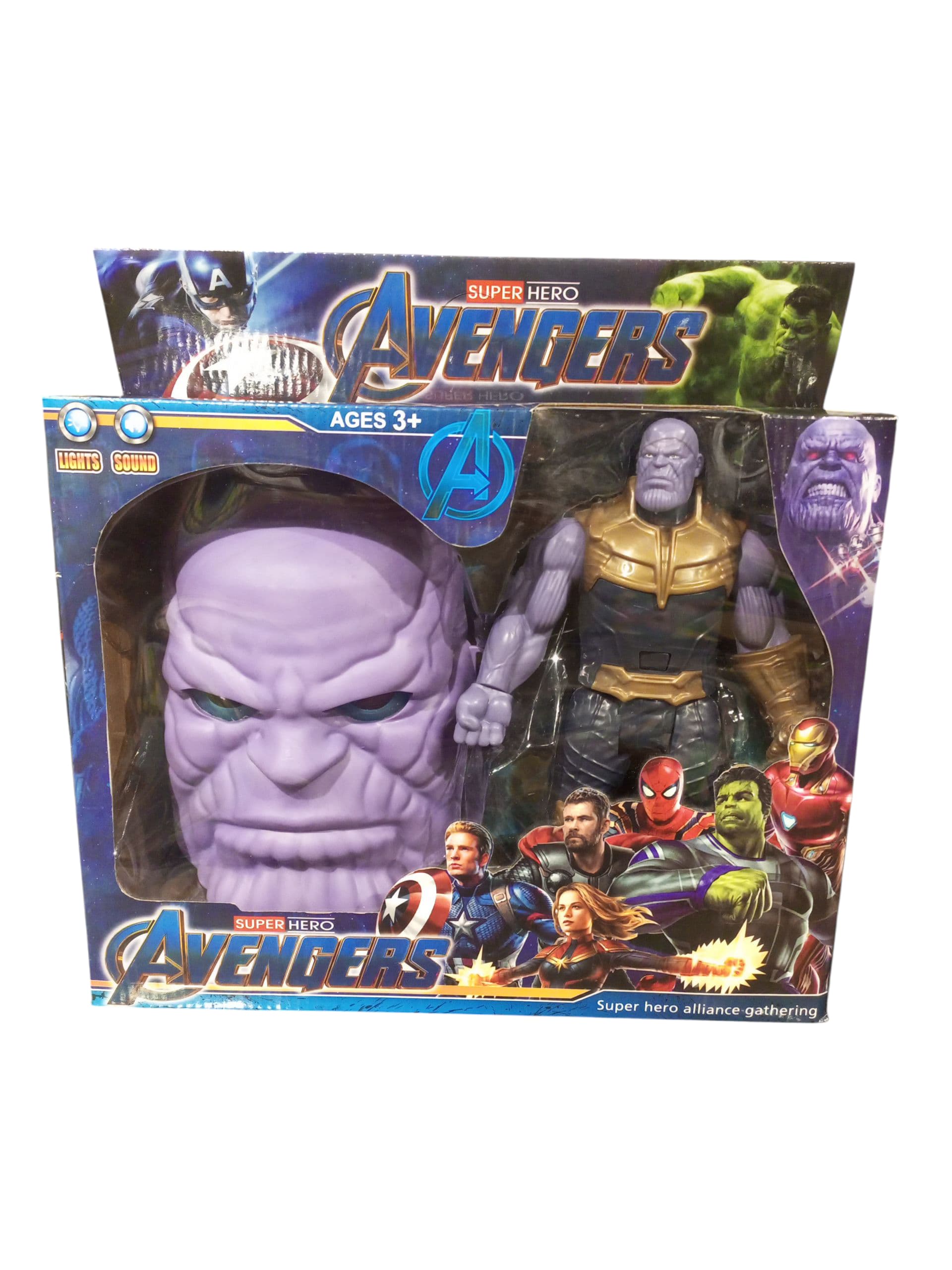 "Super Hero Avengers" Thanos & Mask Action Figure Set with Lights and Sound