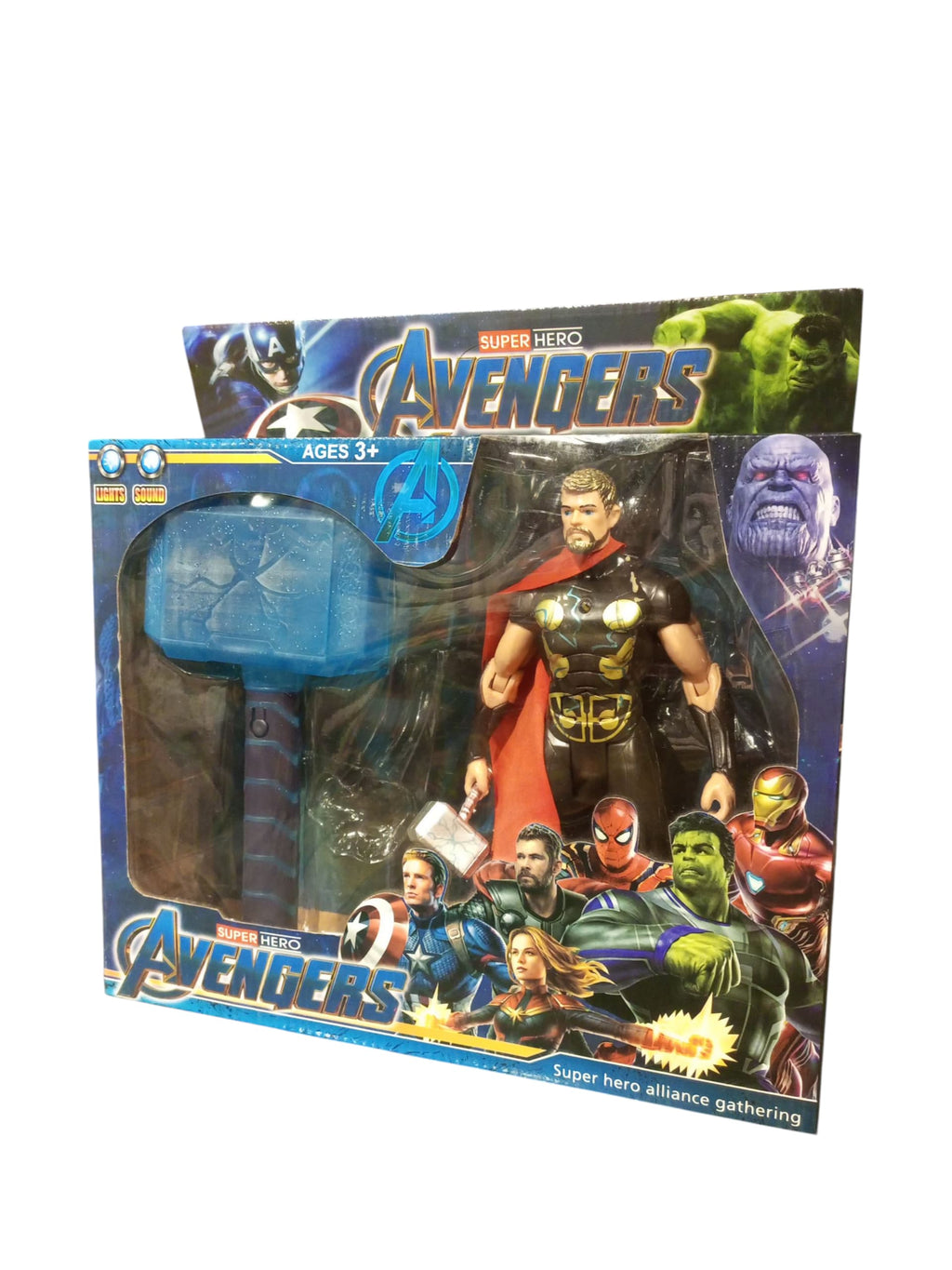 "Super Hero Avengers" Thor & Hammer Action Figure Set with Lights and Sound