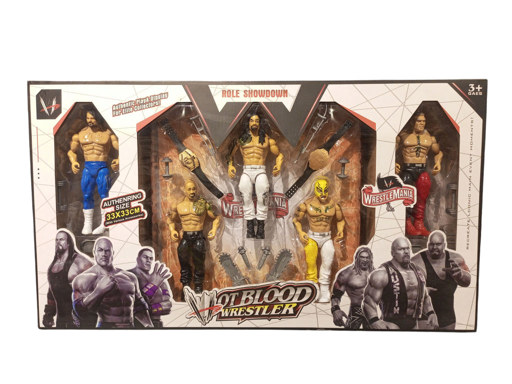 "Hot Blood Wrestler" WWE-Style Role Showdown Action Figure Set