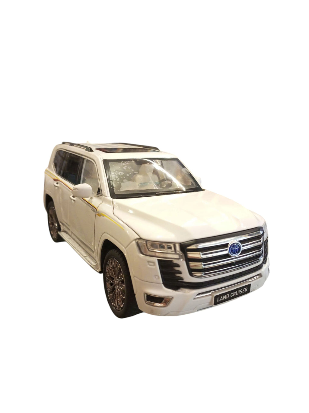 White Toyota Land Cruiser Toy Car Die-Cast Model
