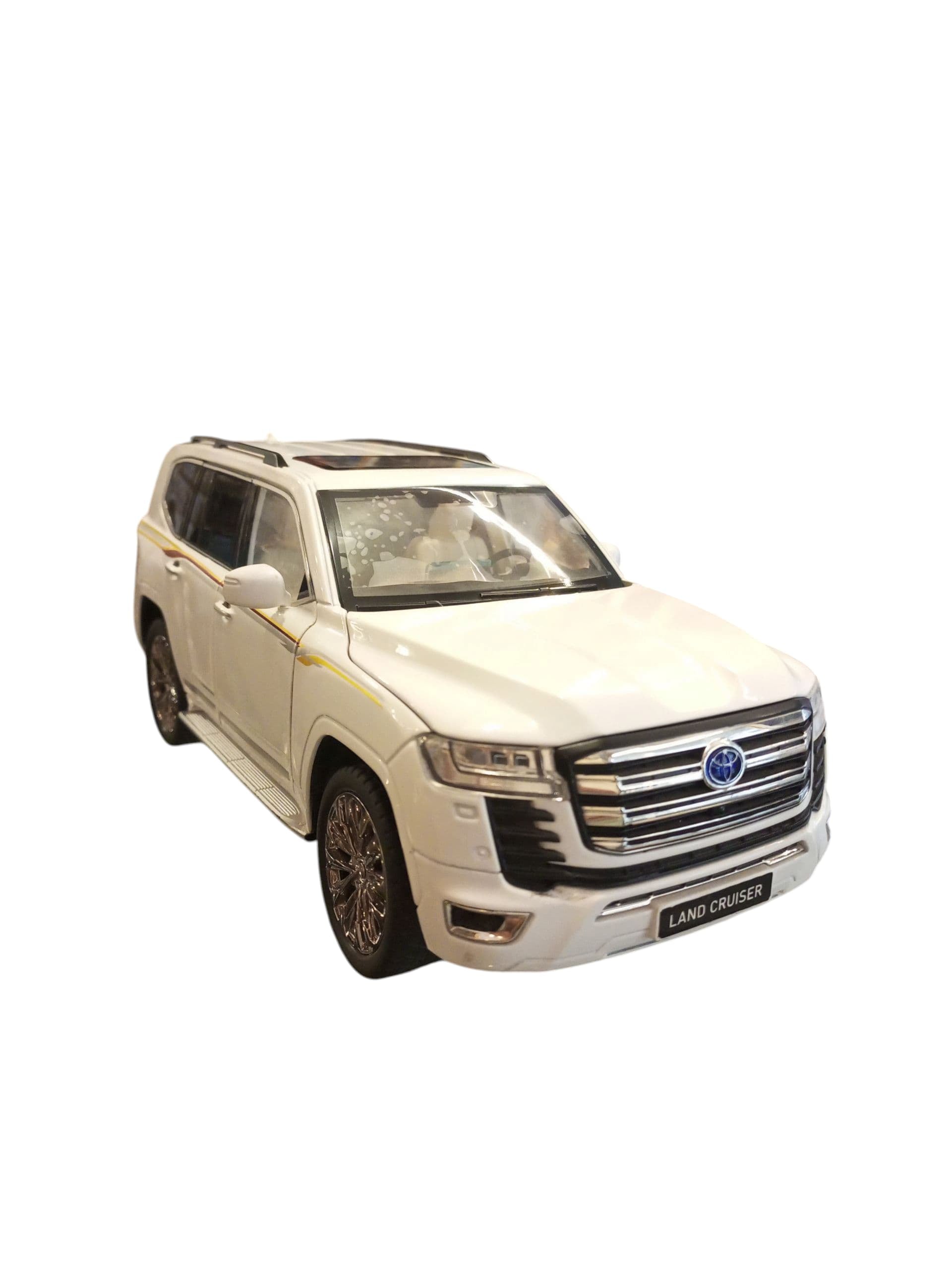 White Toyota Land Cruiser Toy Car Die-Cast Model