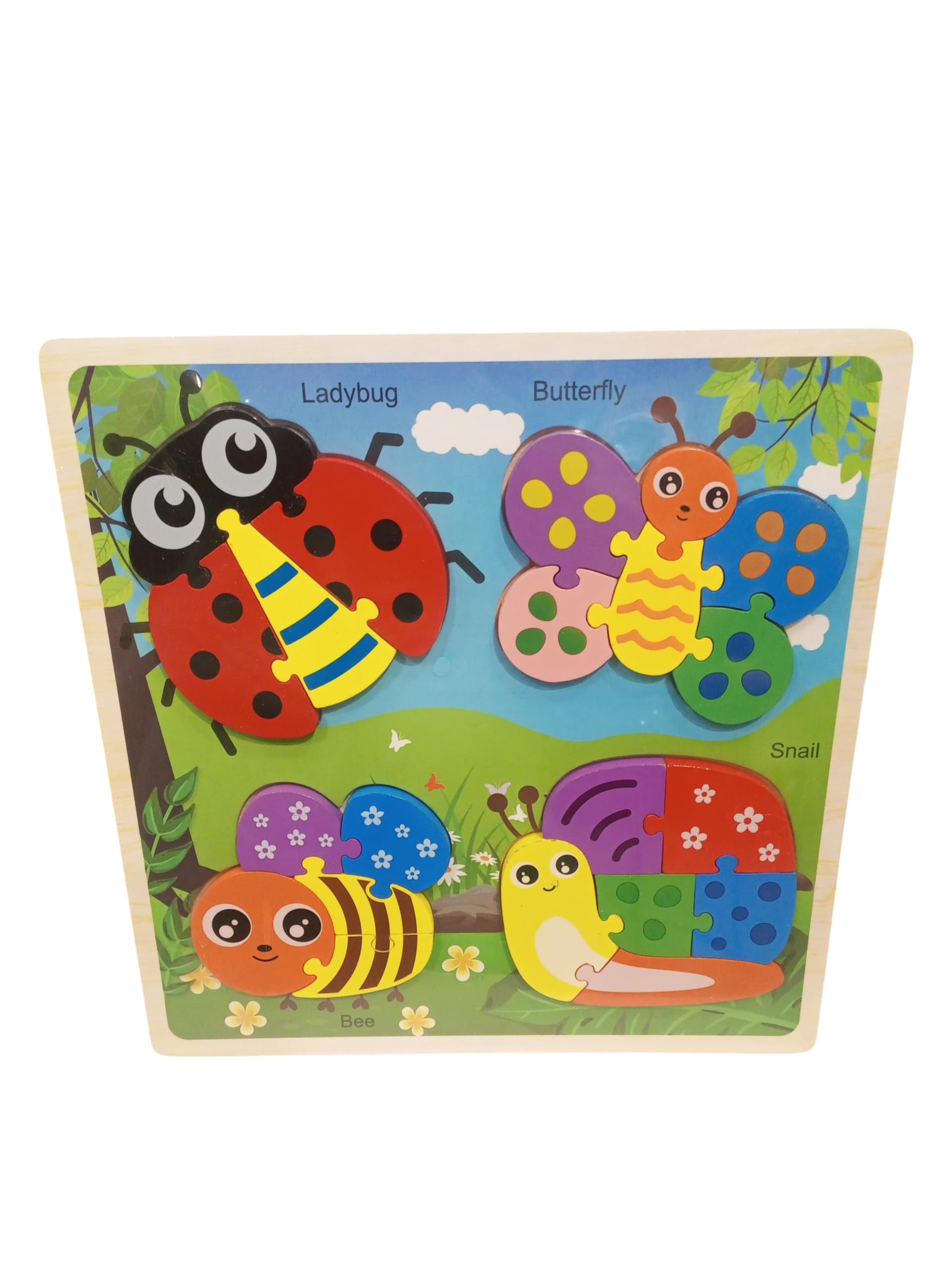 Wooden Insect and Bug Puzzle Board
