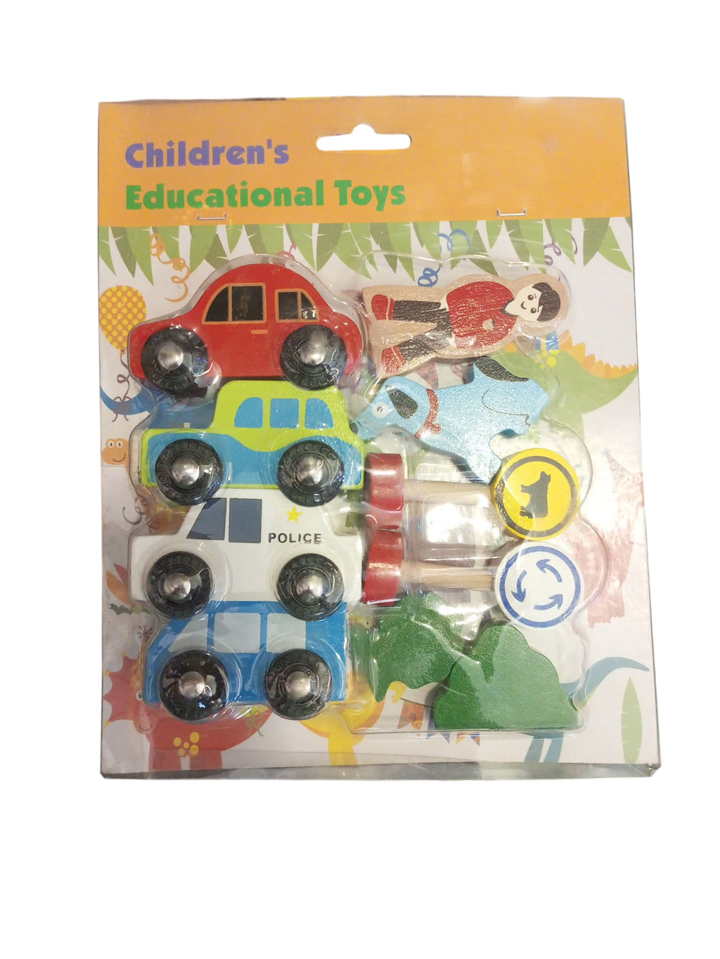 Wooden Vehicle and Figure Puzzle Set