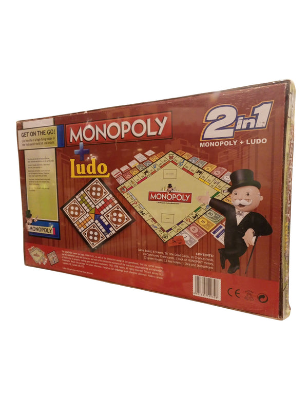 2-in-1 Monopoly + Ludo Board Game