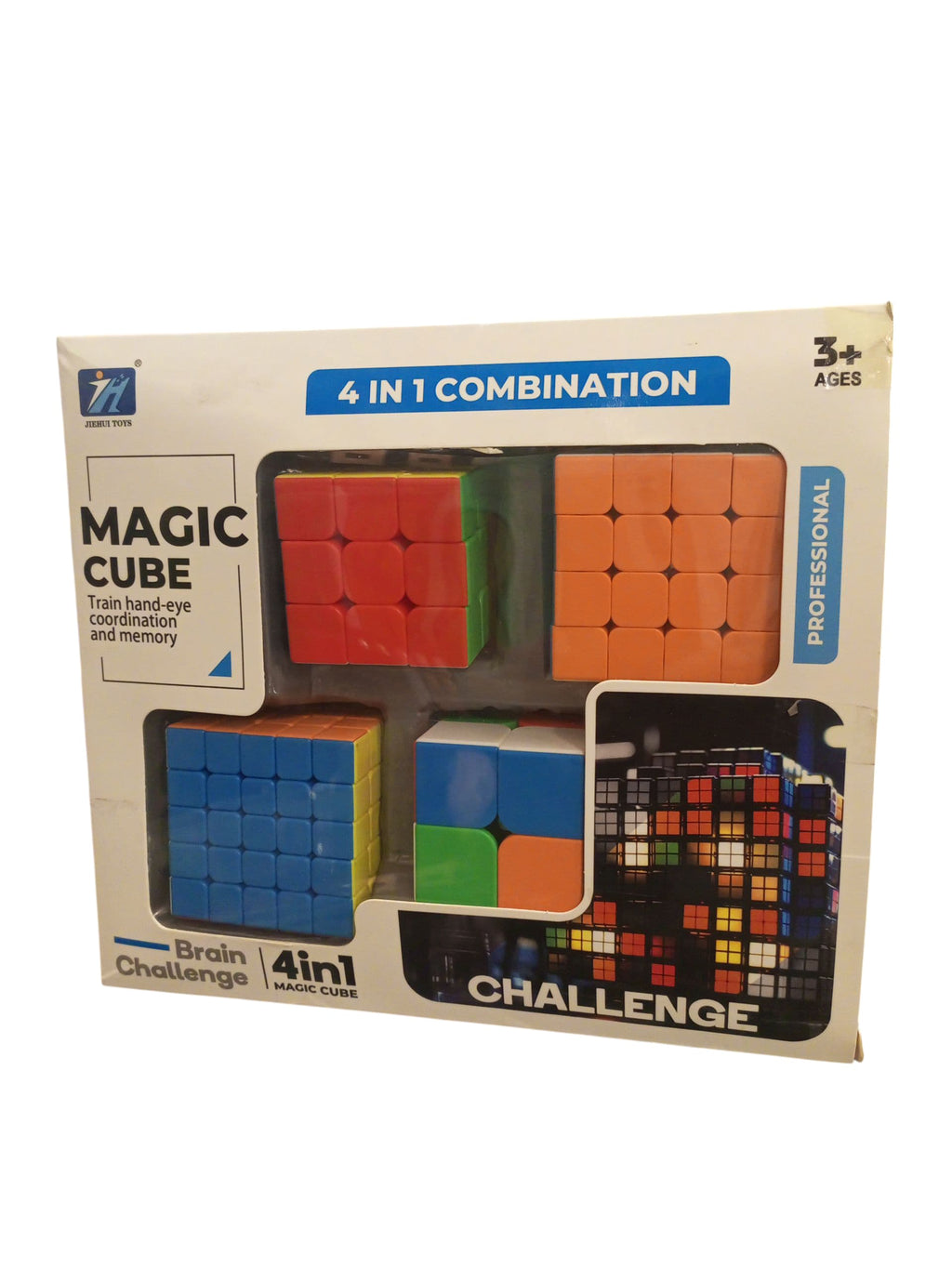 Jielhui Toys 4-in-1 Magic Cube Brain Challenge
