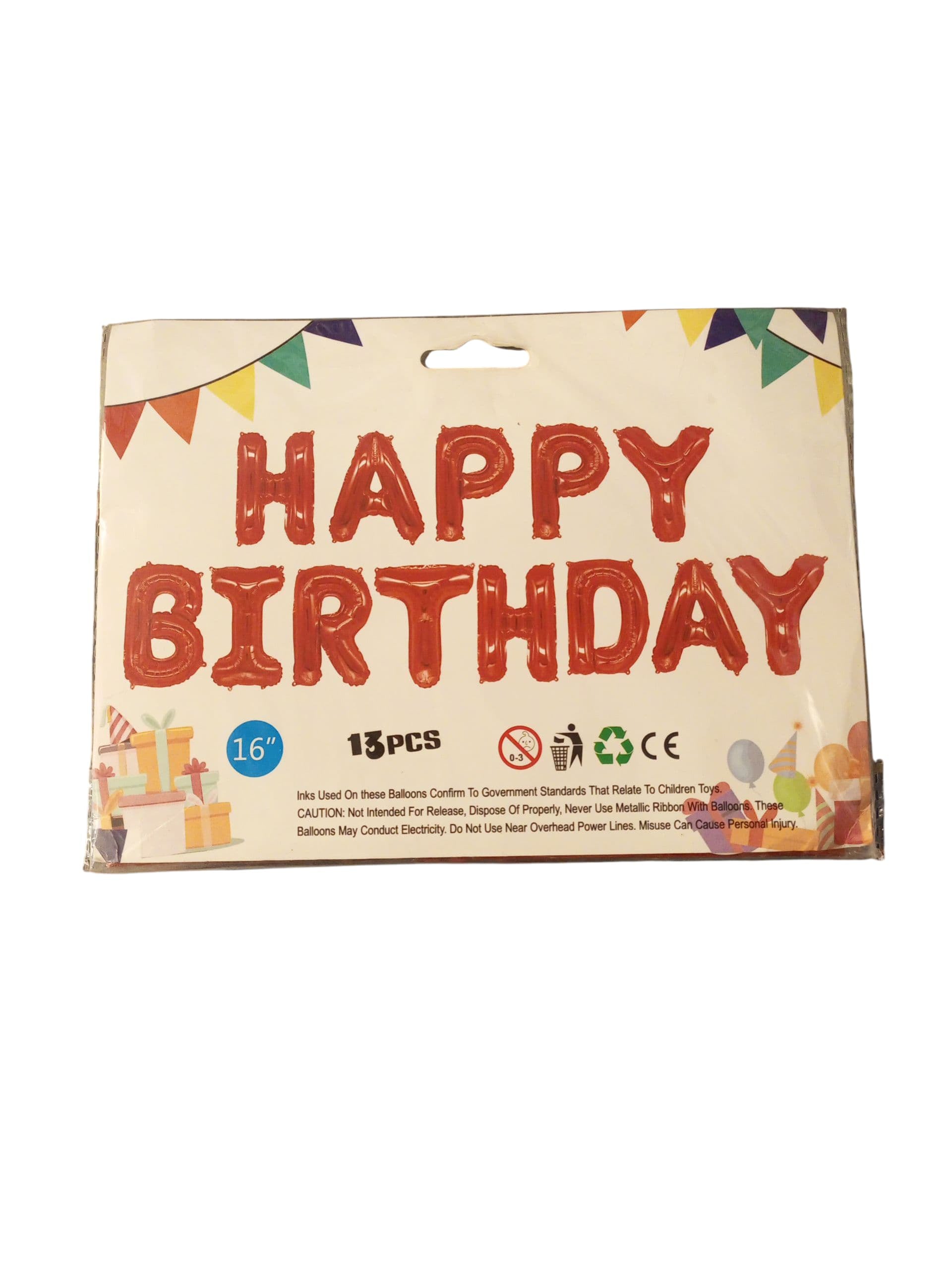 "Happy Birthday" 16-inch Foil Letter Balloon Set