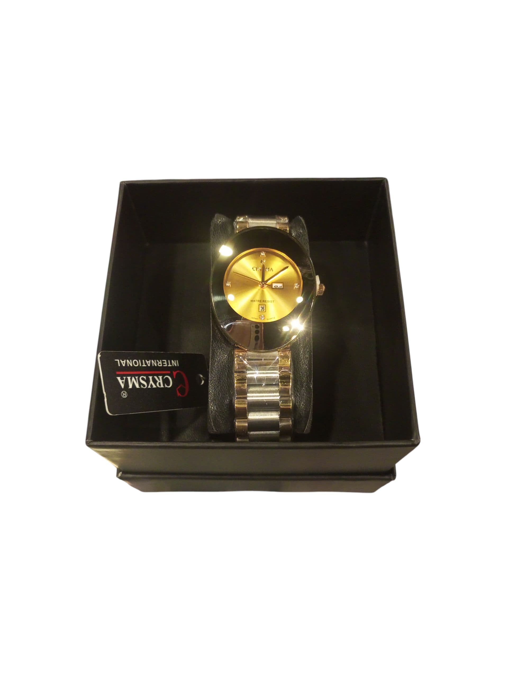 Two-Toned Analog Watch with Date Display