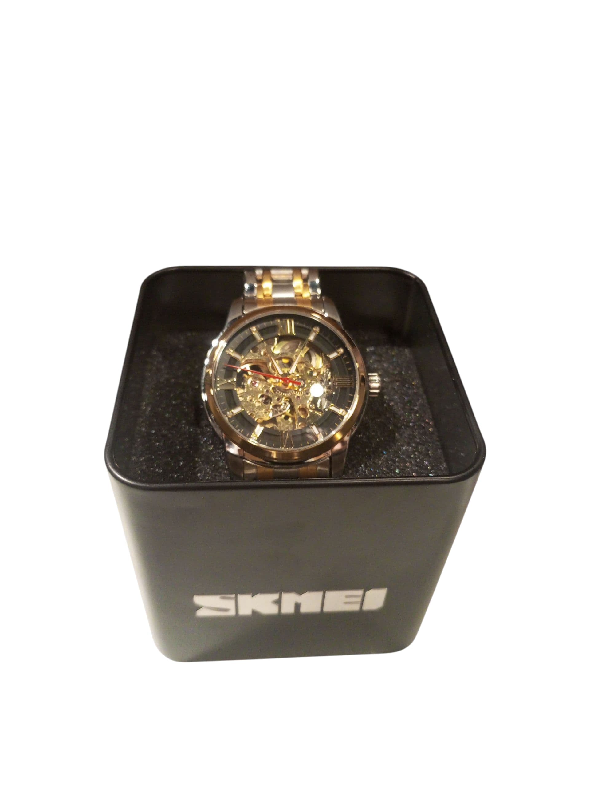 SKMEI Two-Tone Mechanical Skeleton Watch