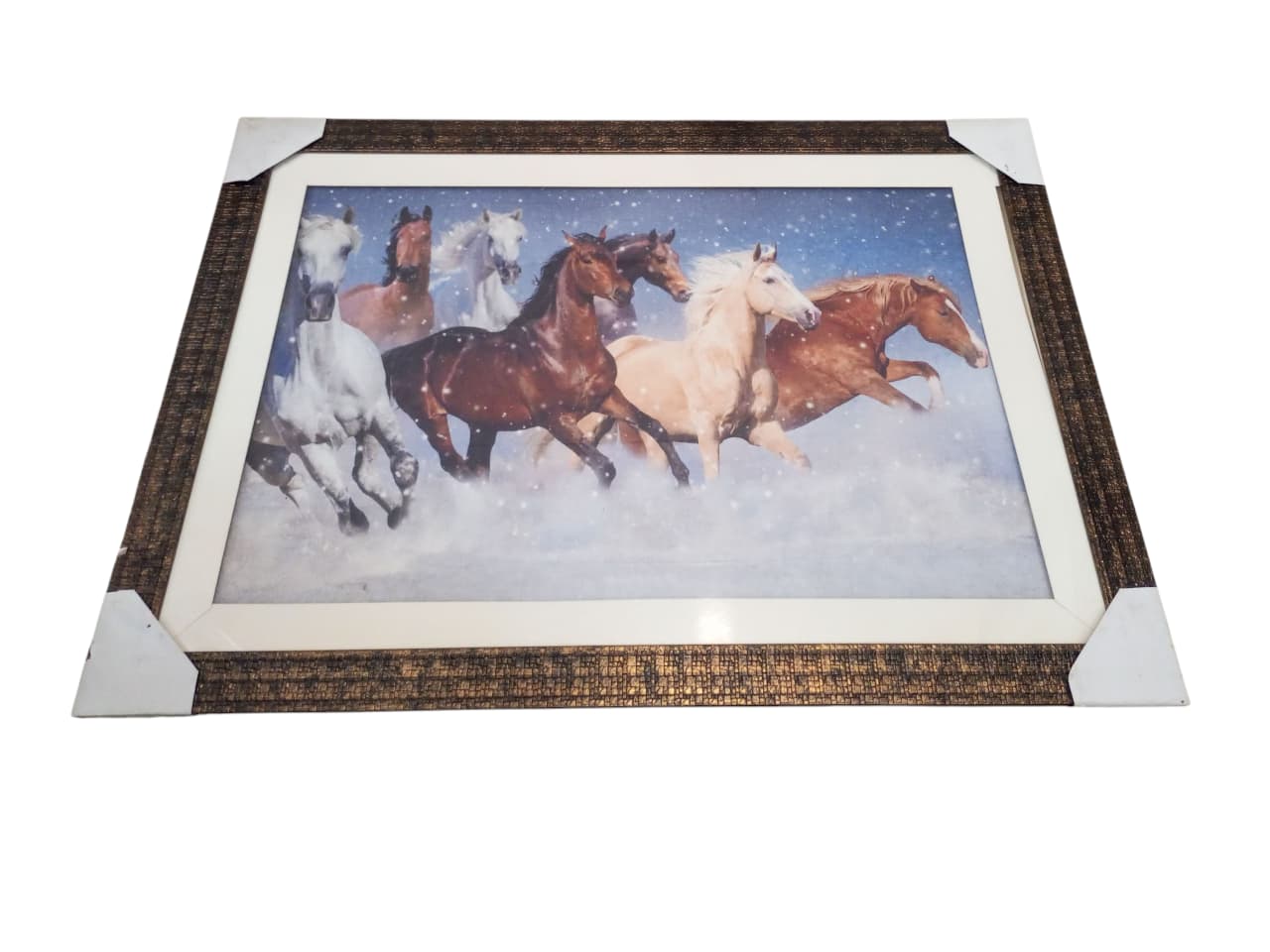 Galloping Horses in a Winter Landscape