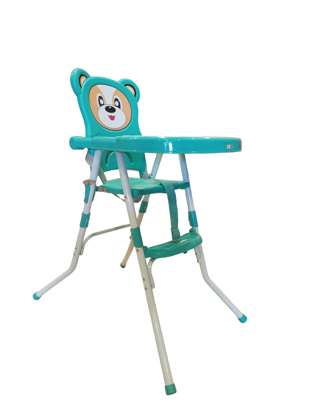 Adorable Bear Hug Baby High Chair with Removable Tray (Teal)