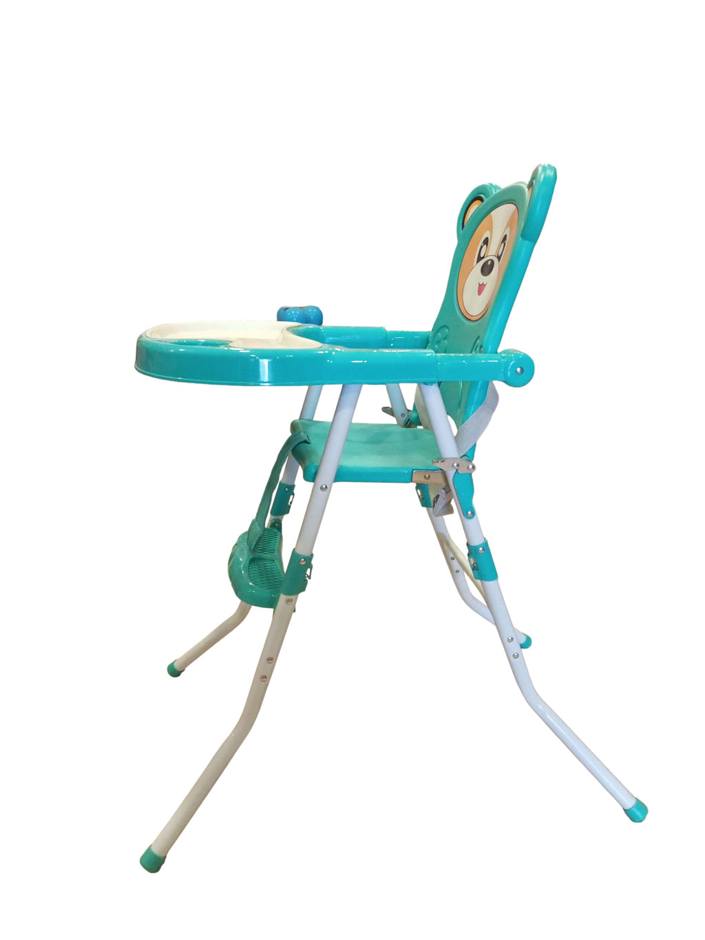 Adorable Bear Hug Baby High Chair with Removable Tray (Teal)