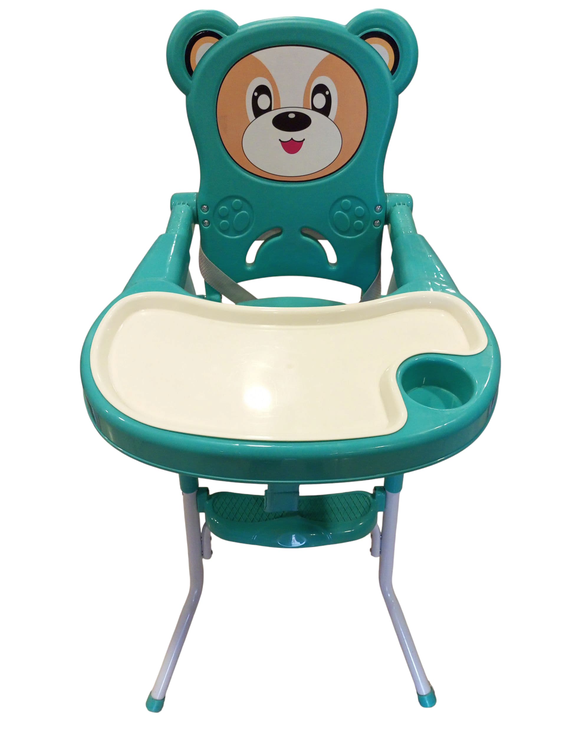 Adorable Bear Hug Baby High Chair with Removable Tray (Teal)