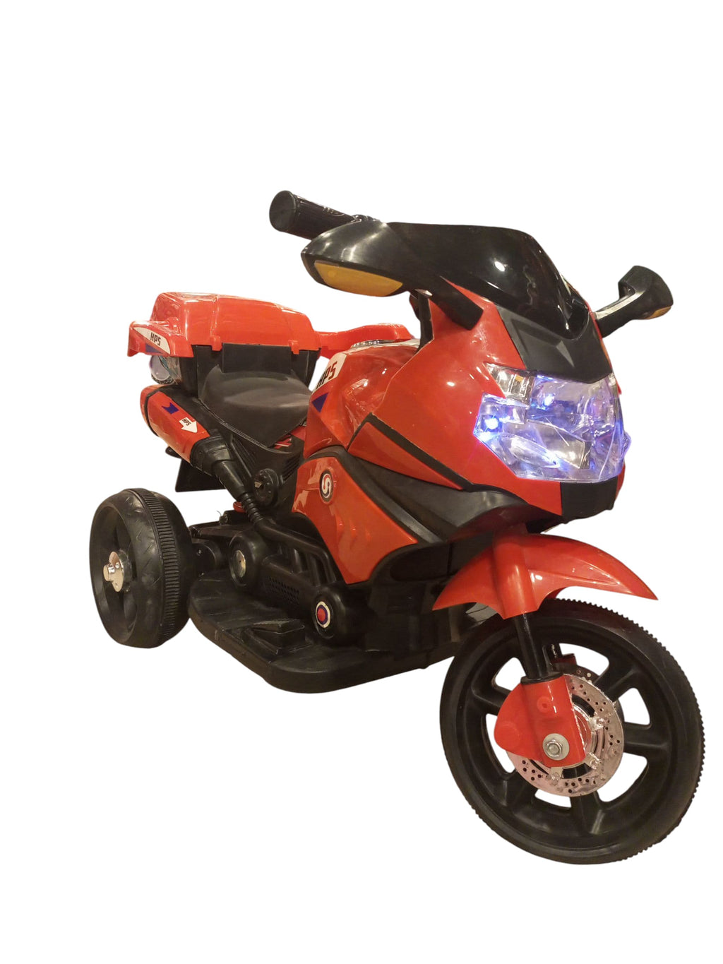 Sporty Electric Kids' 3-Wheel Ride-On Motorcycle with Headlights