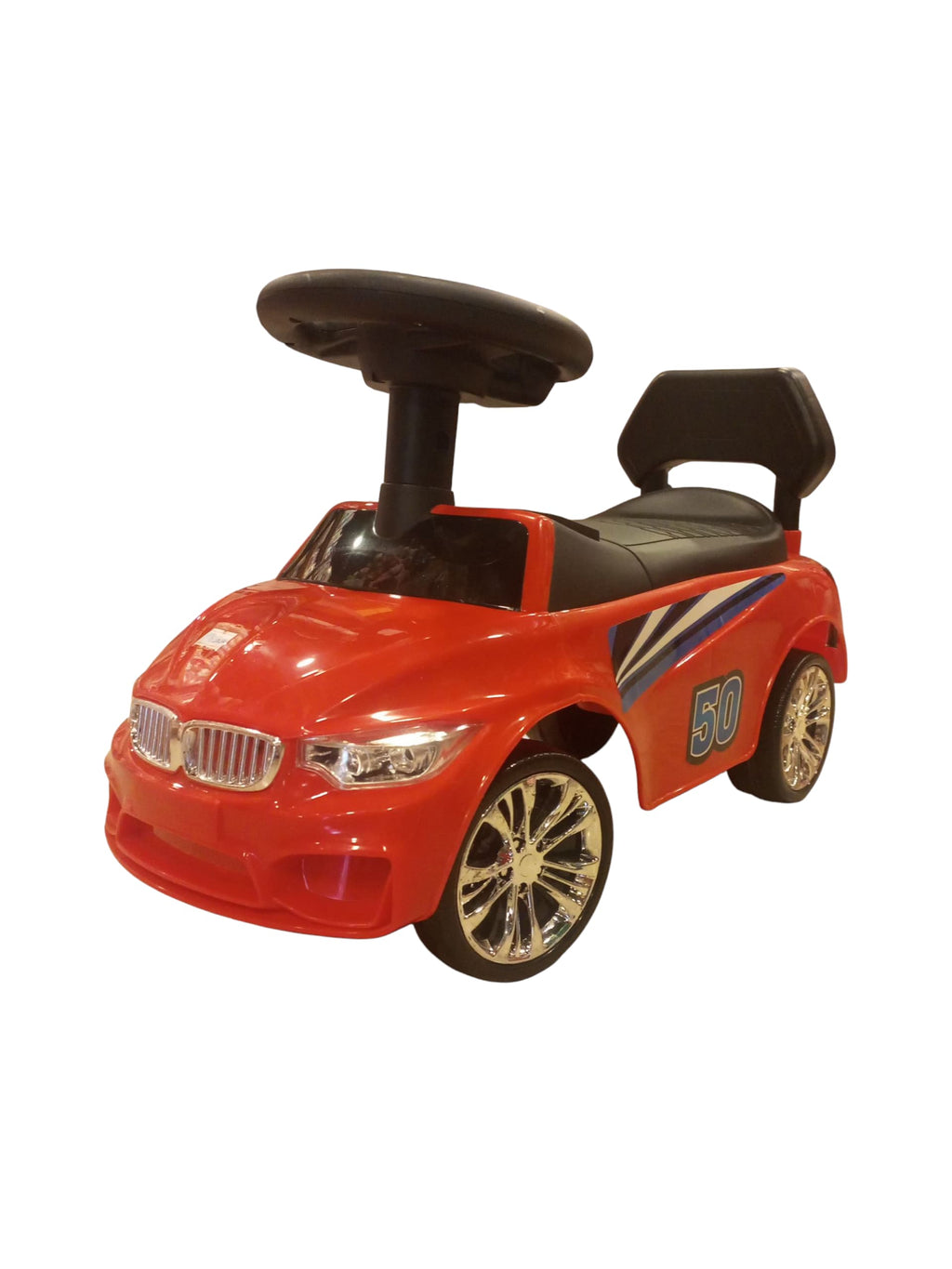 Sporty Electric Kids' 3-Wheel Ride-On Motorcycle with Headlights (Red & Black)