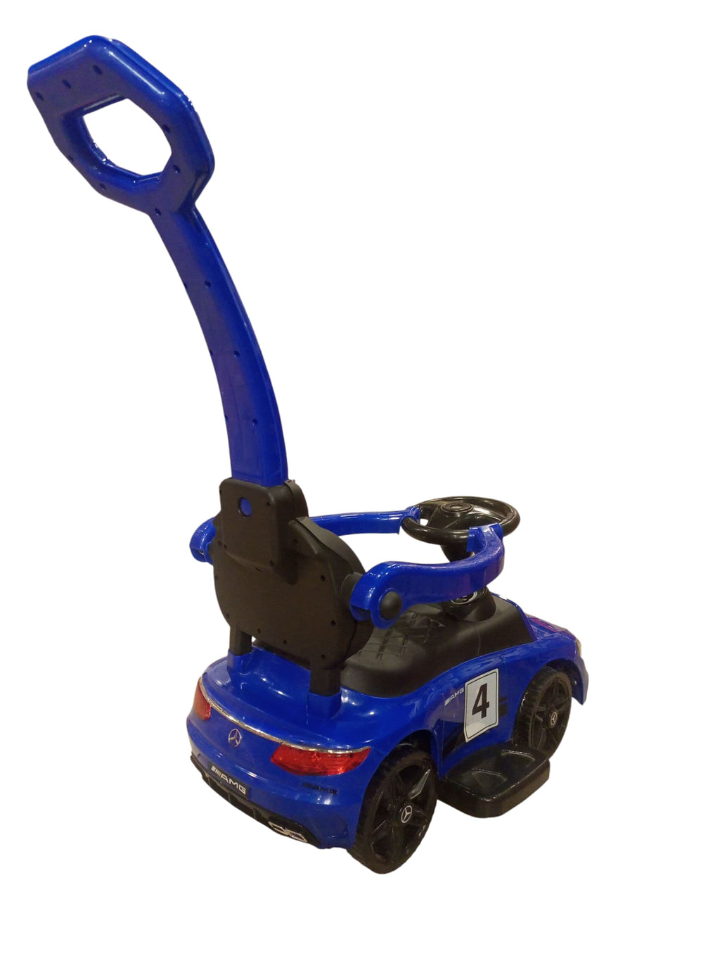 2-in-1 Stylish Kids' Push Car & Ride-On with Parent Handle (Blue)