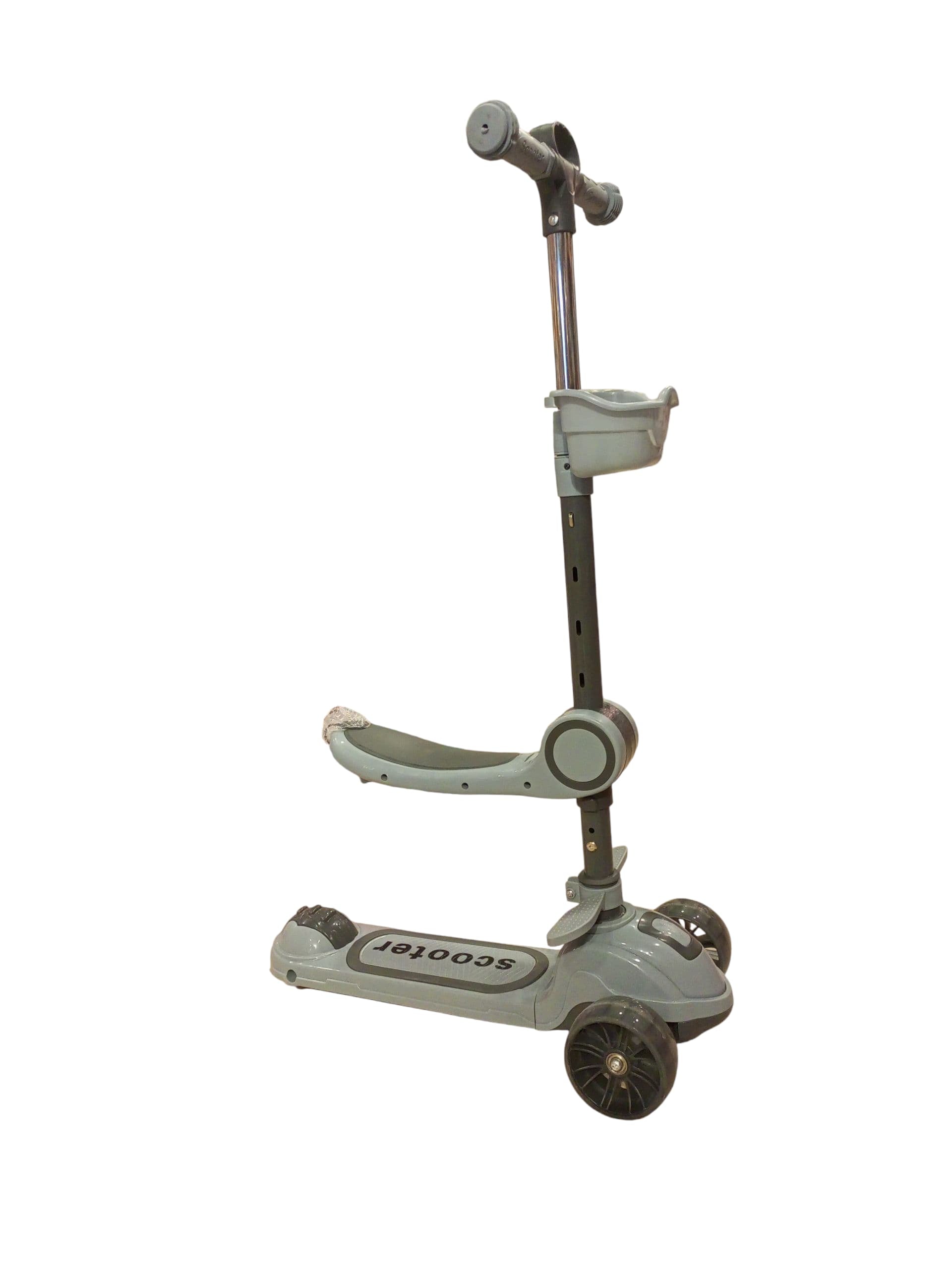 Stable 3-Wheel Kids' Scooter with Adjustable Handlebar & Basket