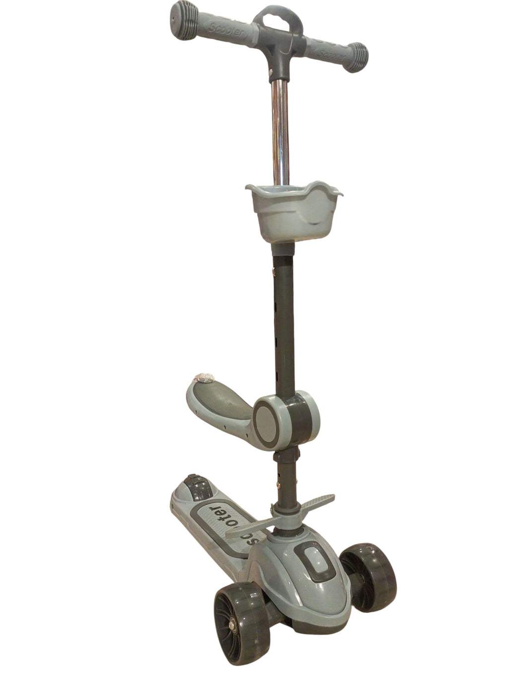 Stable 3-Wheel Kids' Scooter with Adjustable Handlebar & Basket