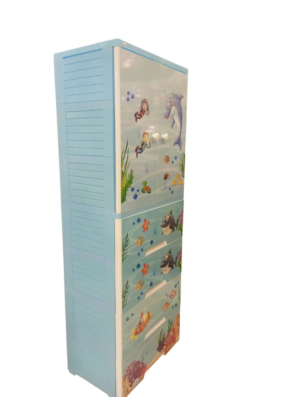 Enchanting Ocean Adventure Kids' Storage Cabinet & Wardrobe (6-Door/Drawer Unit)