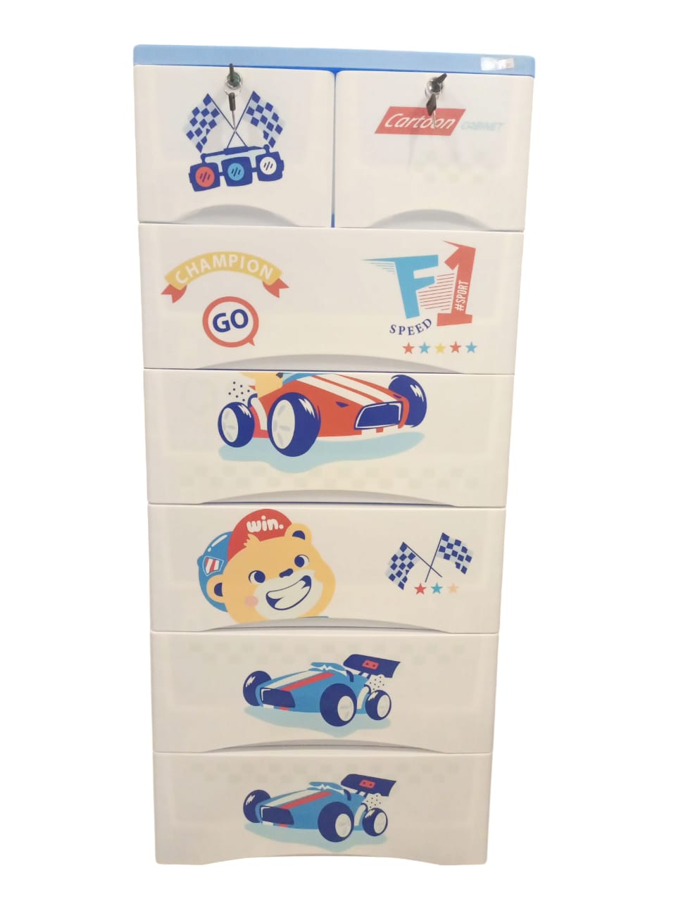 Kids' Storage Cabinet & Wardrobe (6-Door/Drawer Unit)