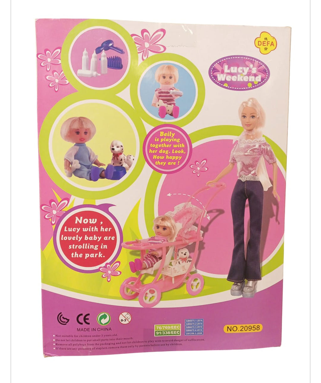 Defa Lucy 11.5" Bendable & Poseable Fashion Doll - Lucy's Weekend Playset (3+ Ages)