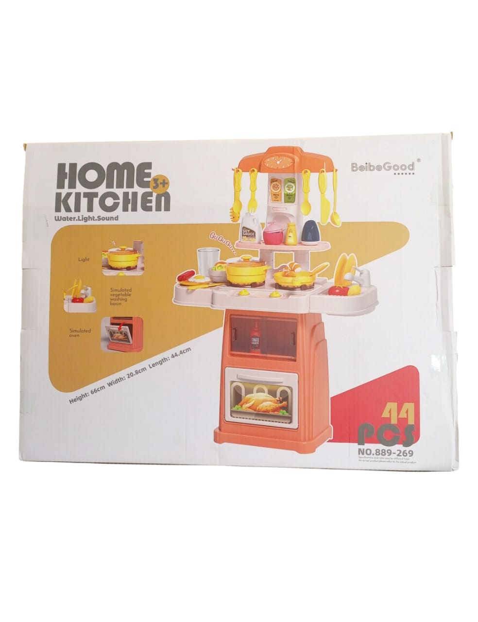 Beibe Good Modern Home Kitchen Playset with Water, Light & Sound (44 Pcs, 3+ Years)