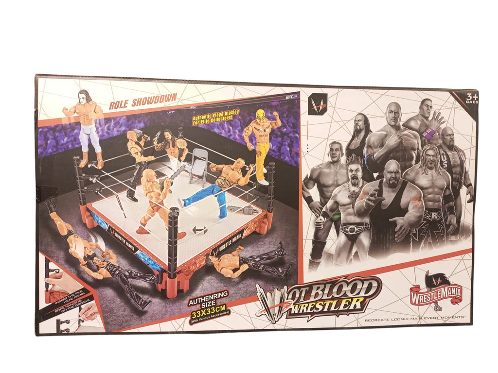 "Hot Blood Wrestler" WWE-Style Role Showdown Action Figure Set