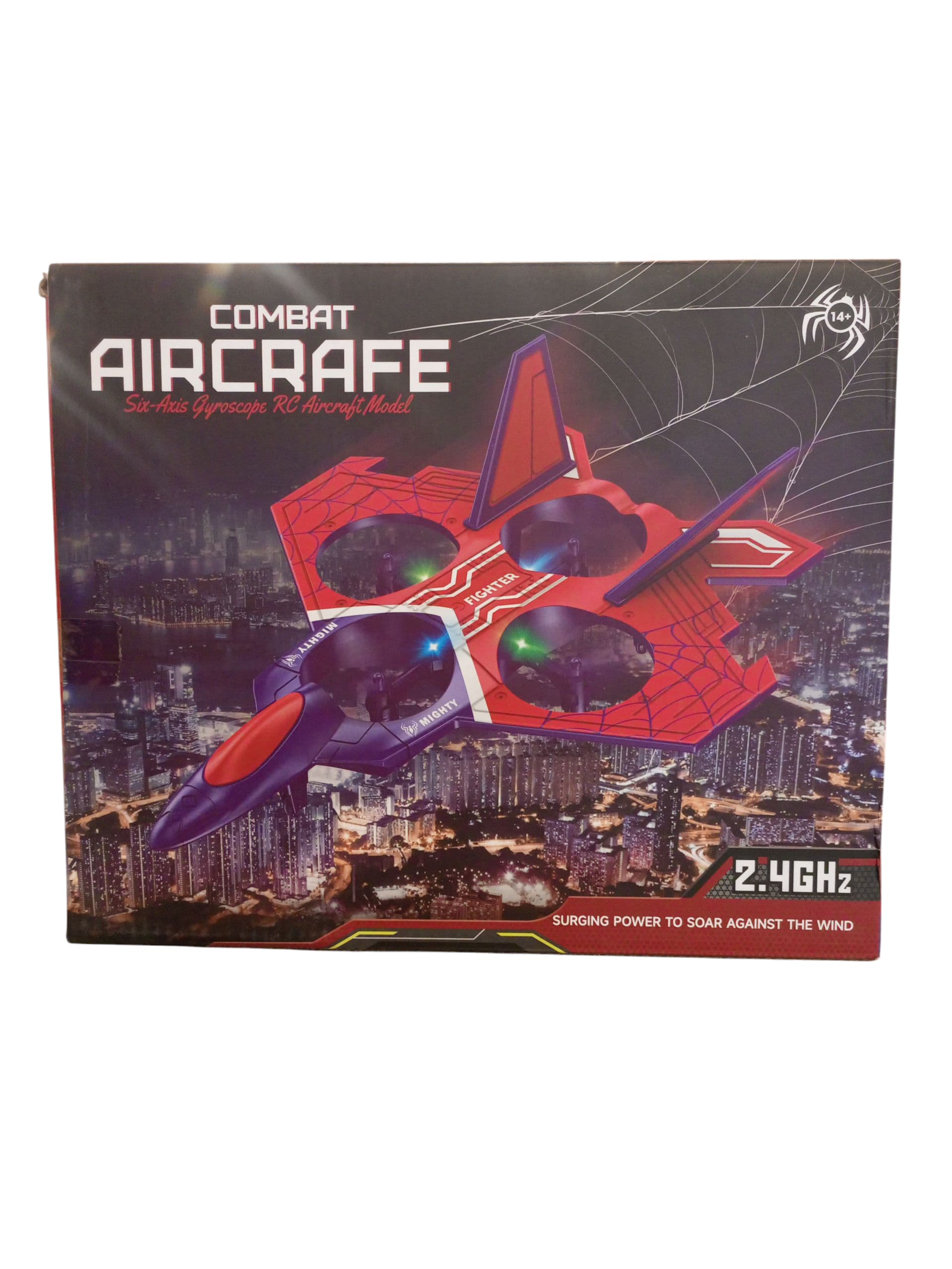 Remote-Controlled Fighter Jet-Style Quadcopter Drone with Controller