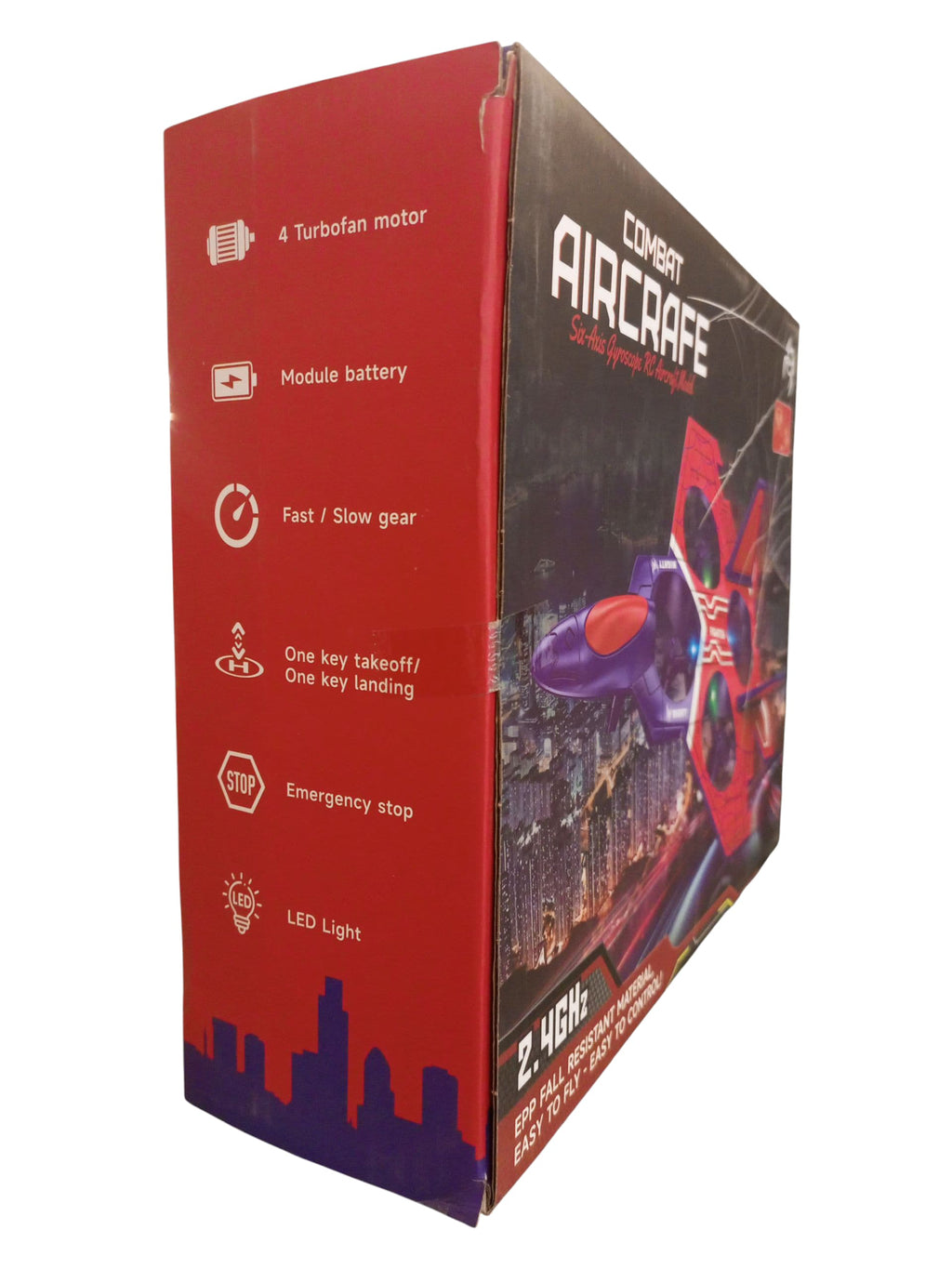 Remote-Controlled Fighter Jet-Style Quadcopter Drone with Controller