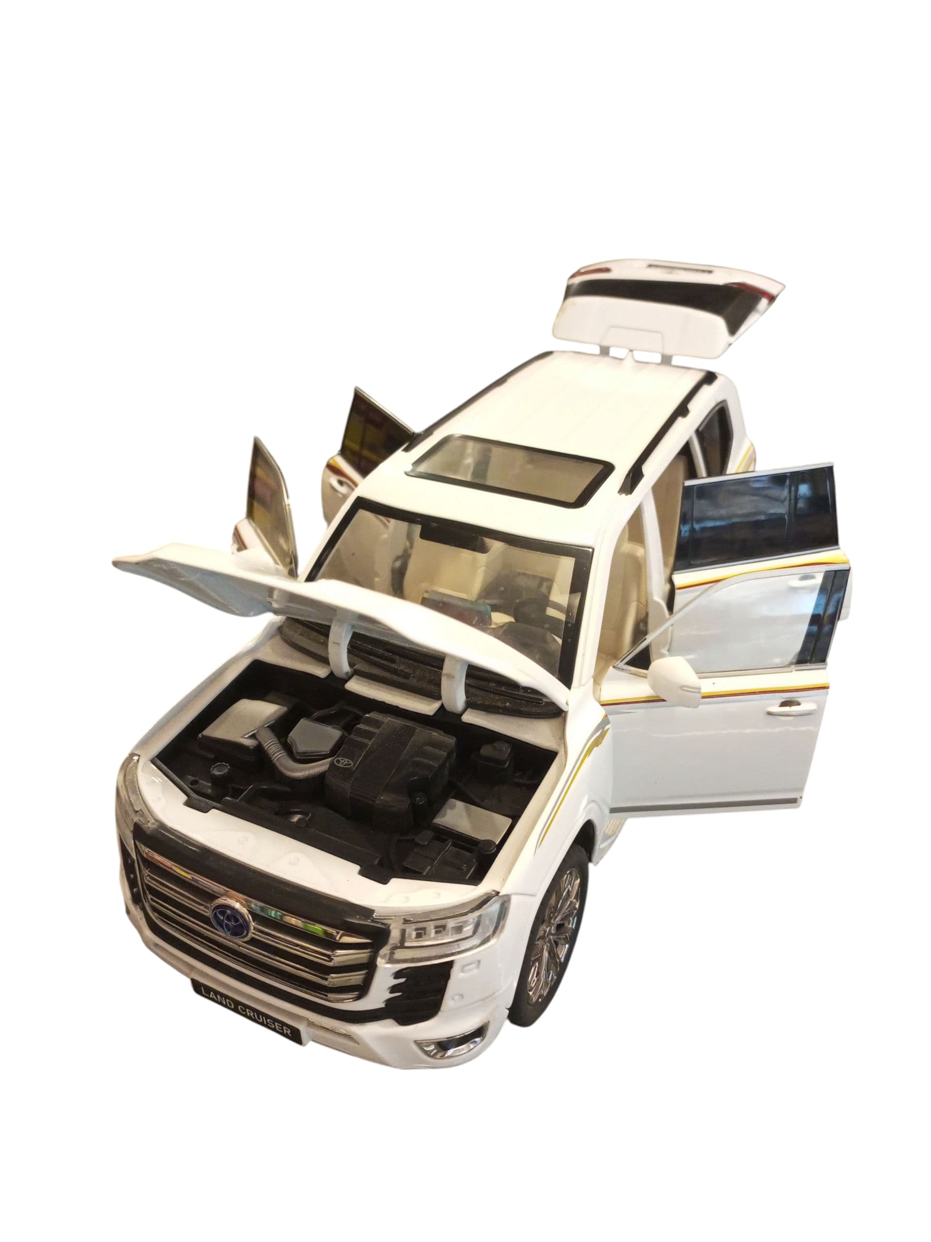 White Toyota Land Cruiser Toy Car Die-Cast Model