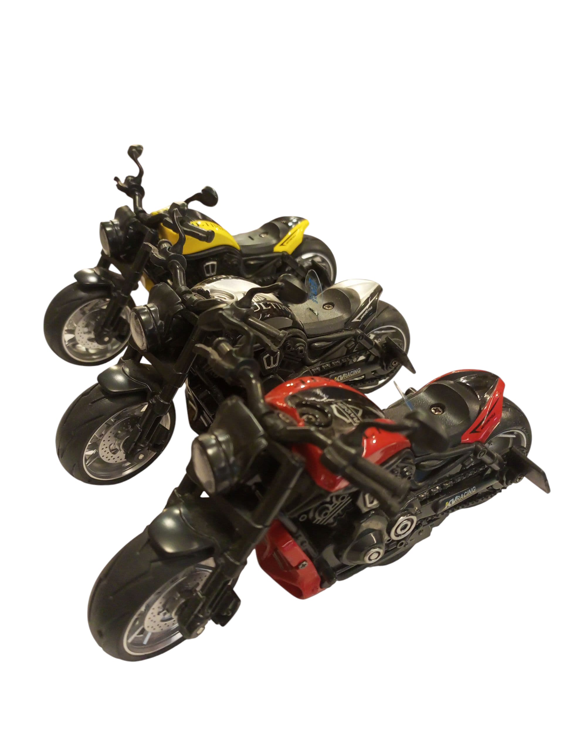 Yellow Red and Black Adventure Motorcycle Toy
