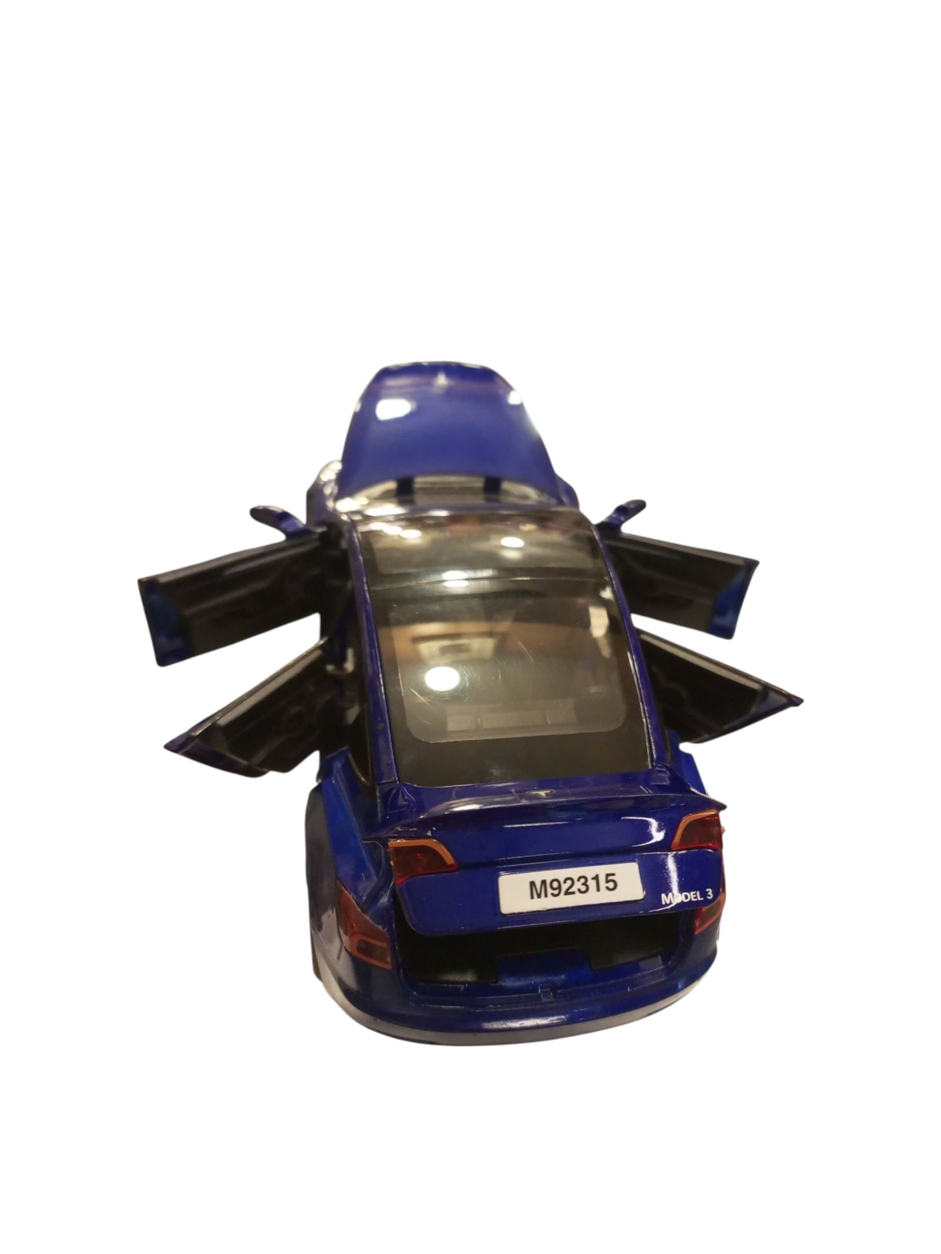 Blue Tesla Model 3 Toy Car 1:24 DIE- CAST SIMULATION SOUND AND LIGHT