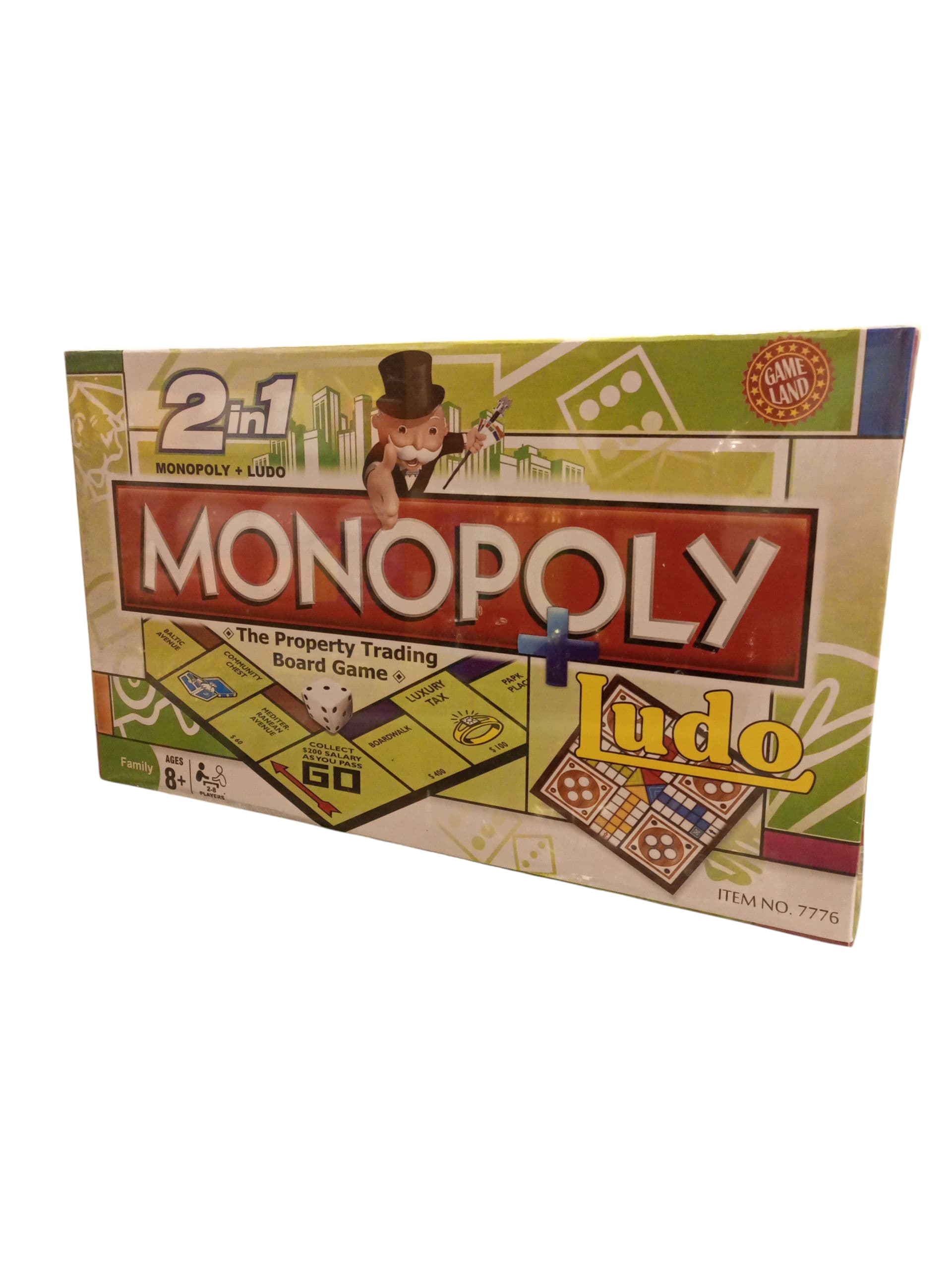 2-in-1 Monopoly + Ludo Board Game