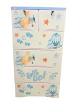 Kids' Storage Cabinet & Wardrobe (6-Door/Drawer Unit) blue