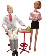 Stylish Fashion Doll Bar Table & Stool Playset with Accessories